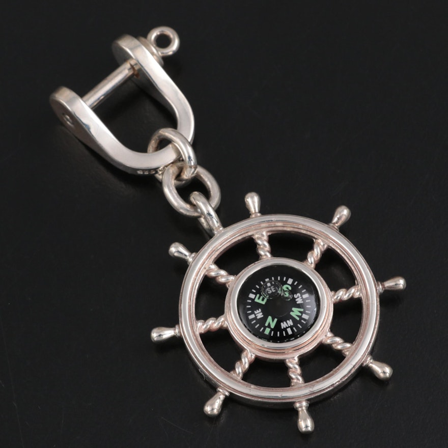 Tiffany & Co. Sterling Silver Compass Key Chain