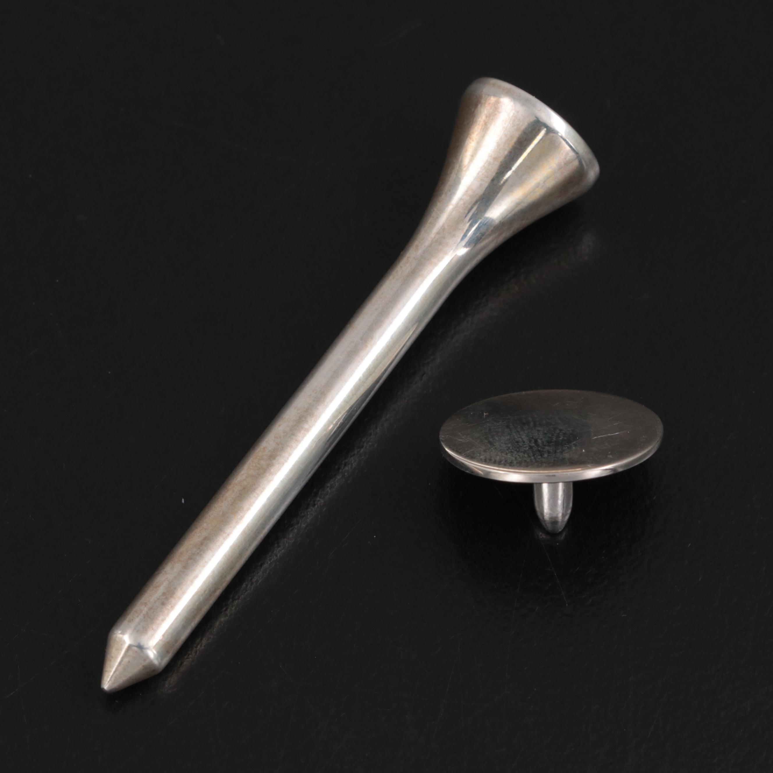 Tiffany & Co. Sterling Silver Golf Tee and Push Pin
