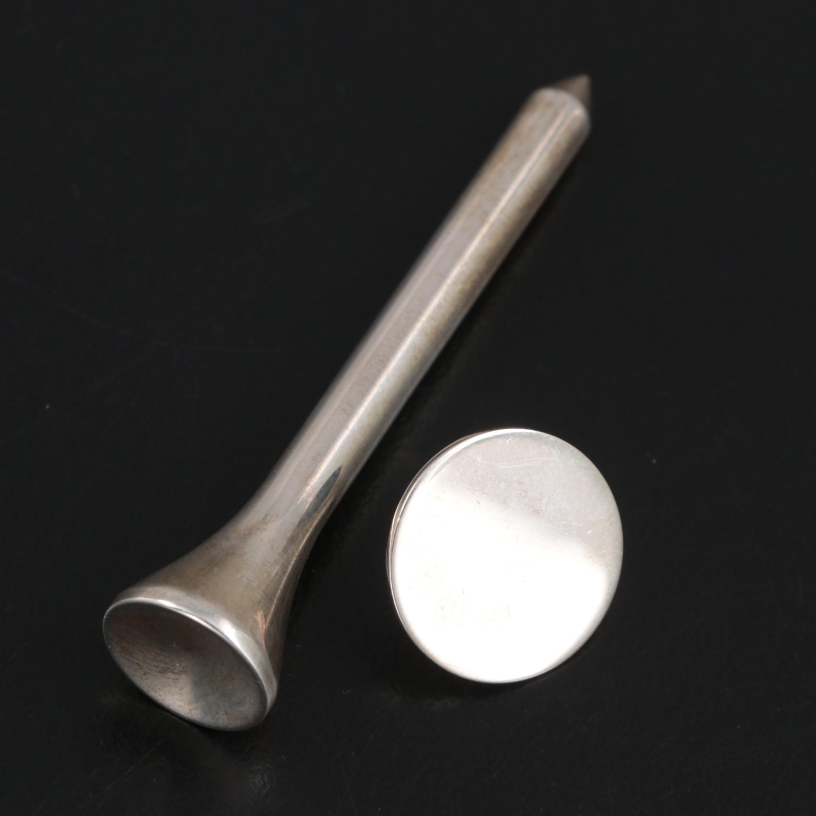 Tiffany & Co. Sterling Silver Golf Tee and Push Pin