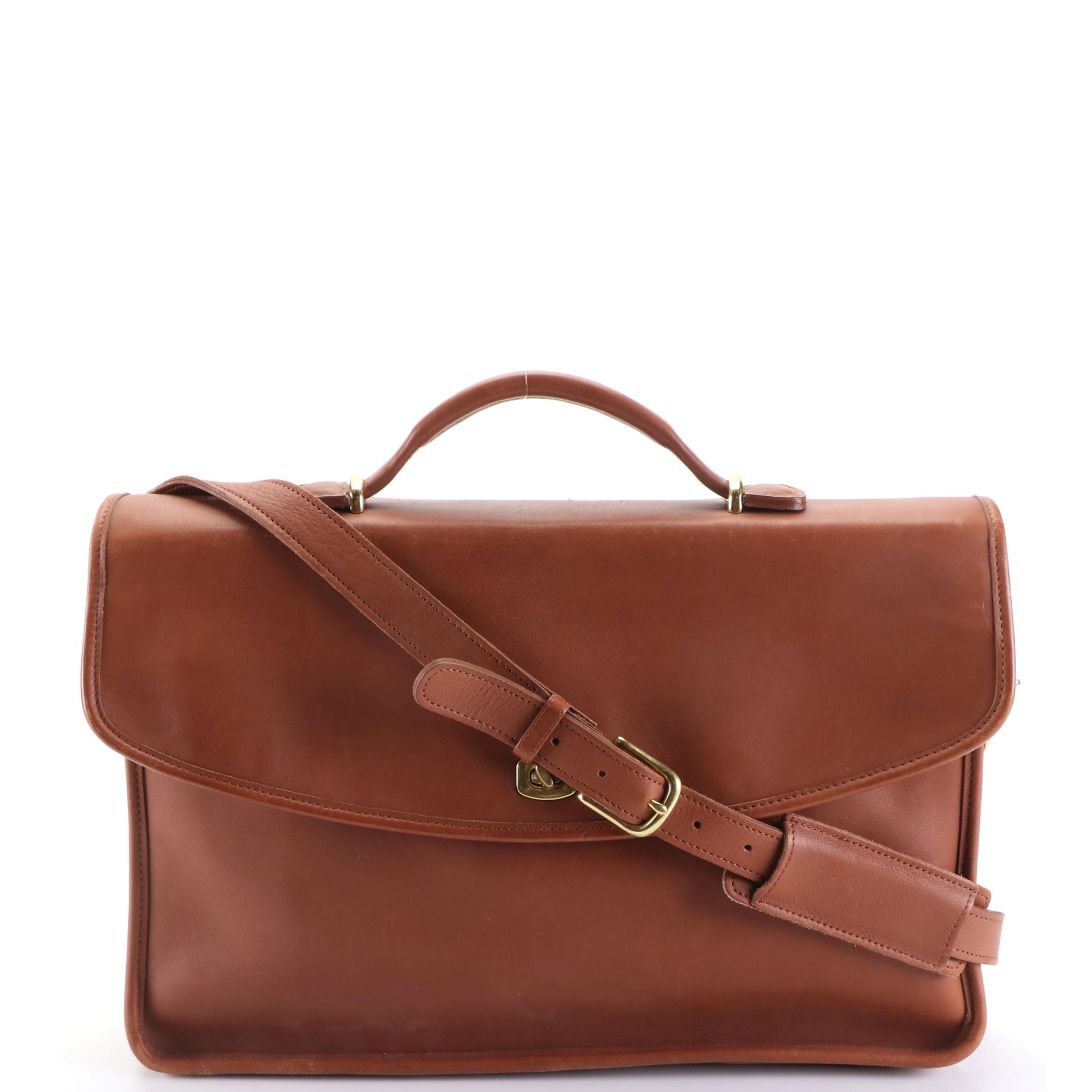 Coach Lexington Briefcase in Medium Brown Leather with Shoulder Strap
