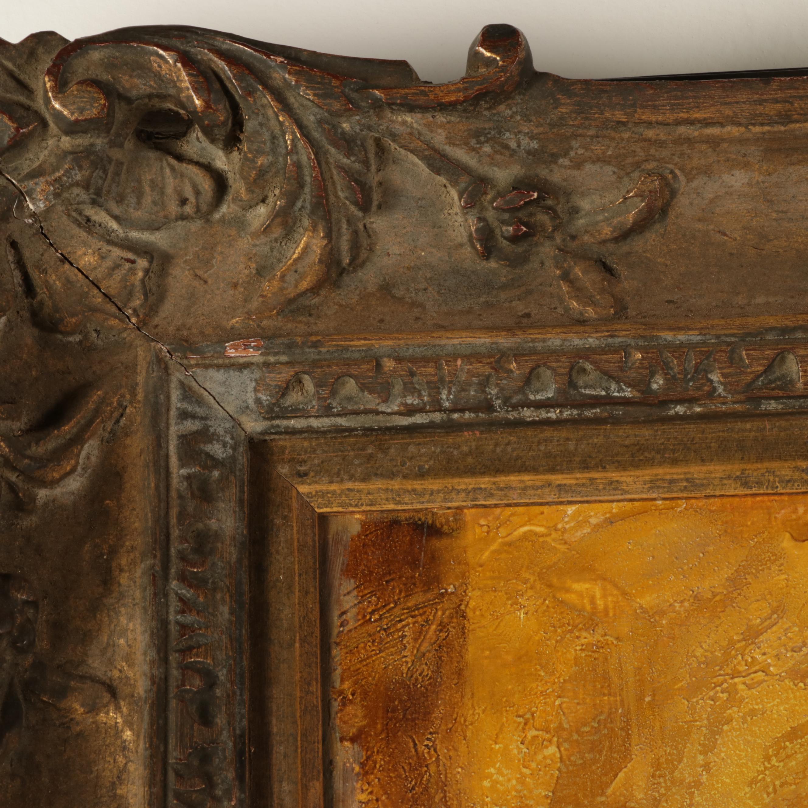 Portrait Oil Painting of Crying Child, Mid-Late 20th Century