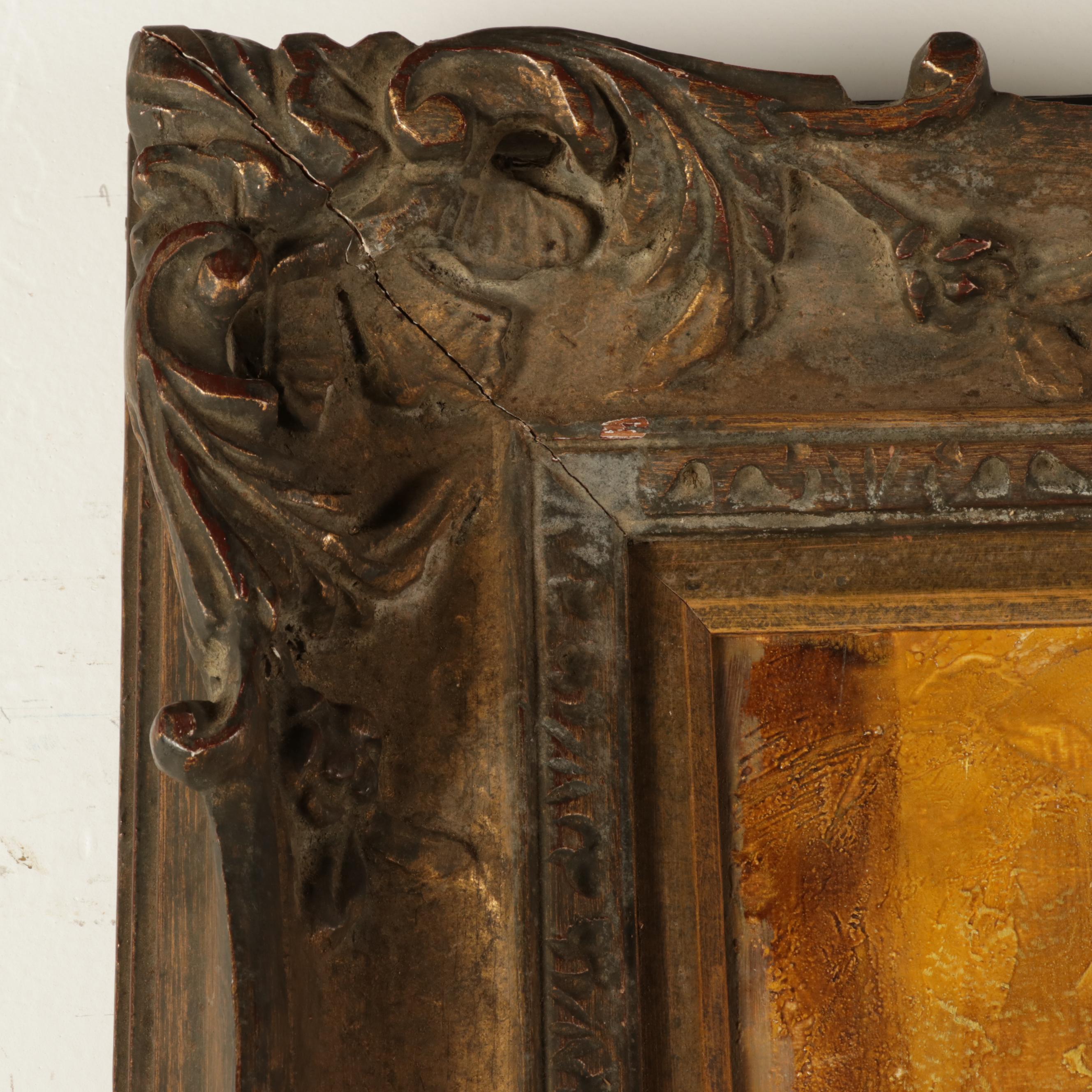 Portrait Oil Painting of Crying Child, Mid-Late 20th Century