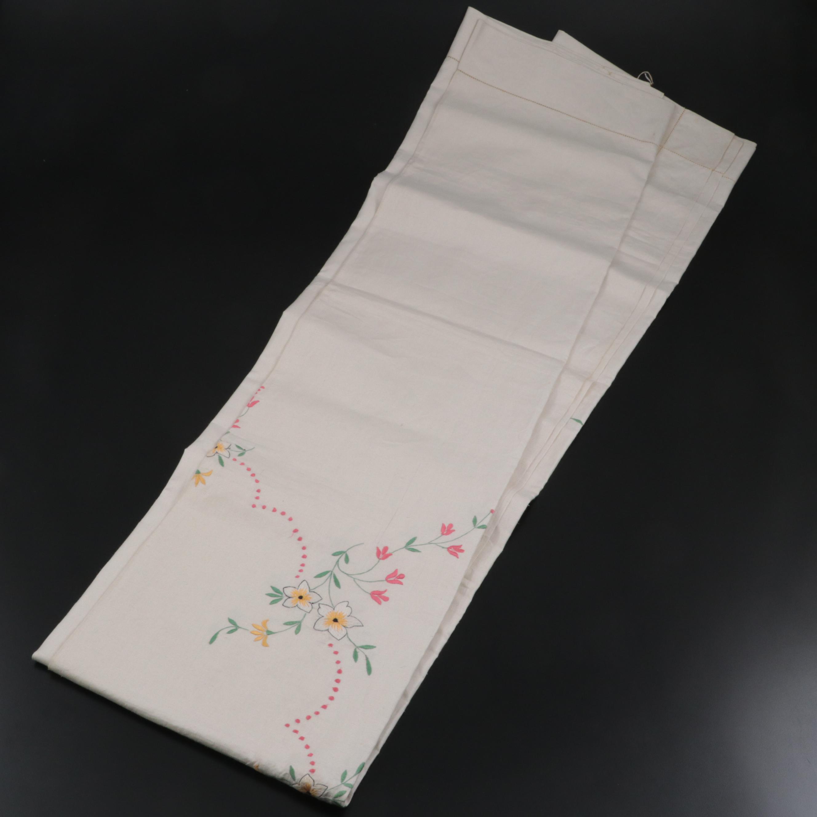 Cross-Stitch, Embroidery and Hemstitch Table Linens