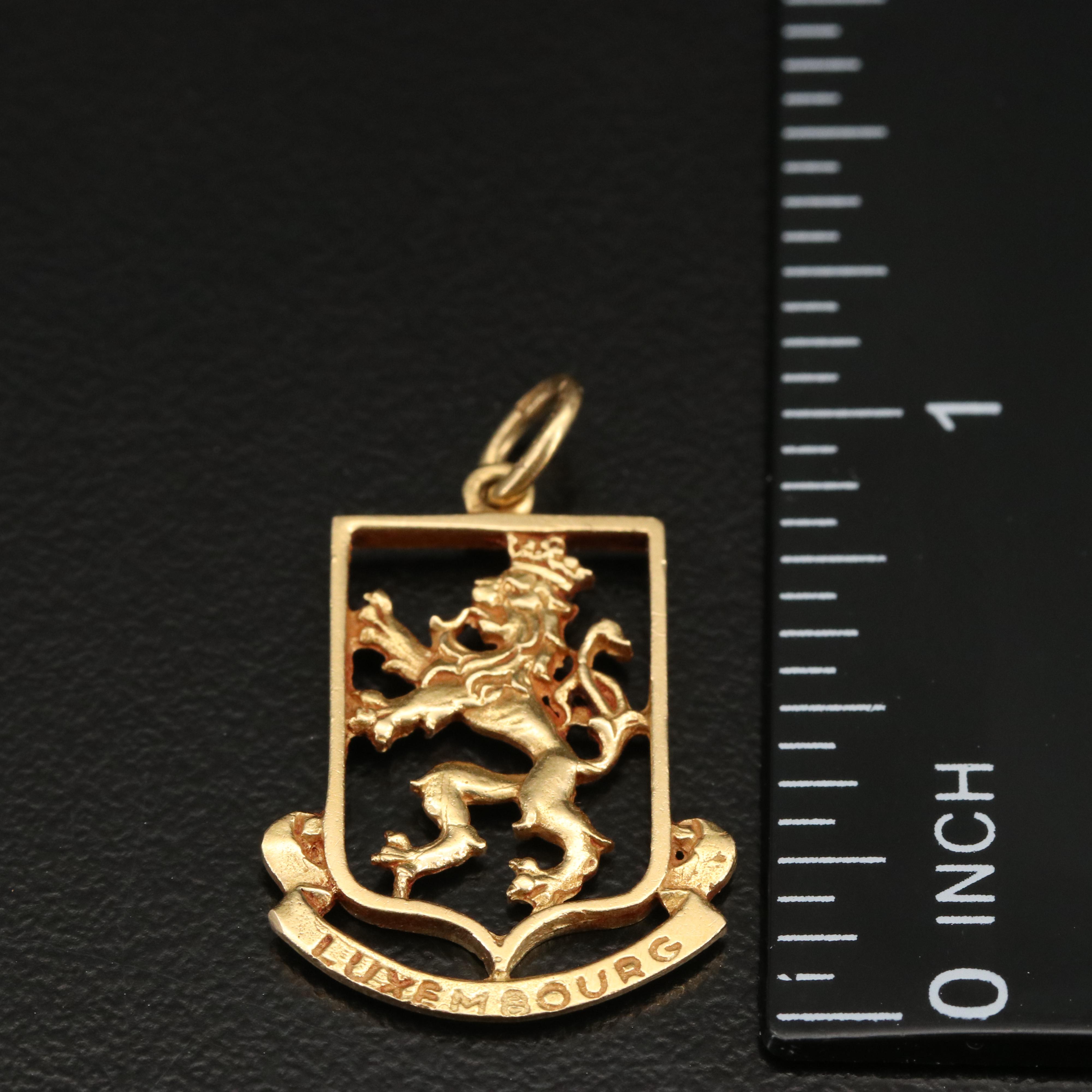 18K Coat of Arms for Luxembourg Pendant
