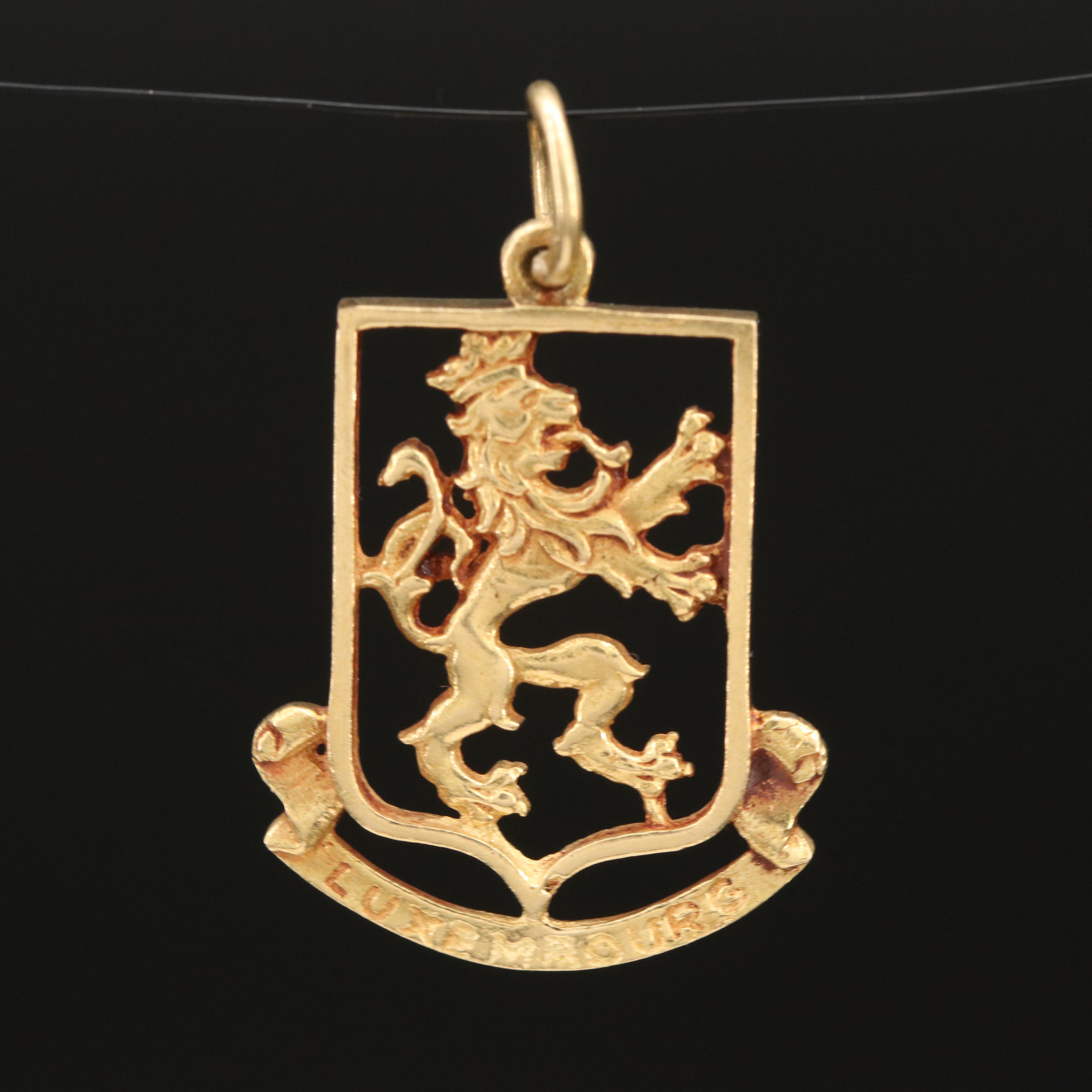 18K Coat of Arms for Luxembourg Pendant
