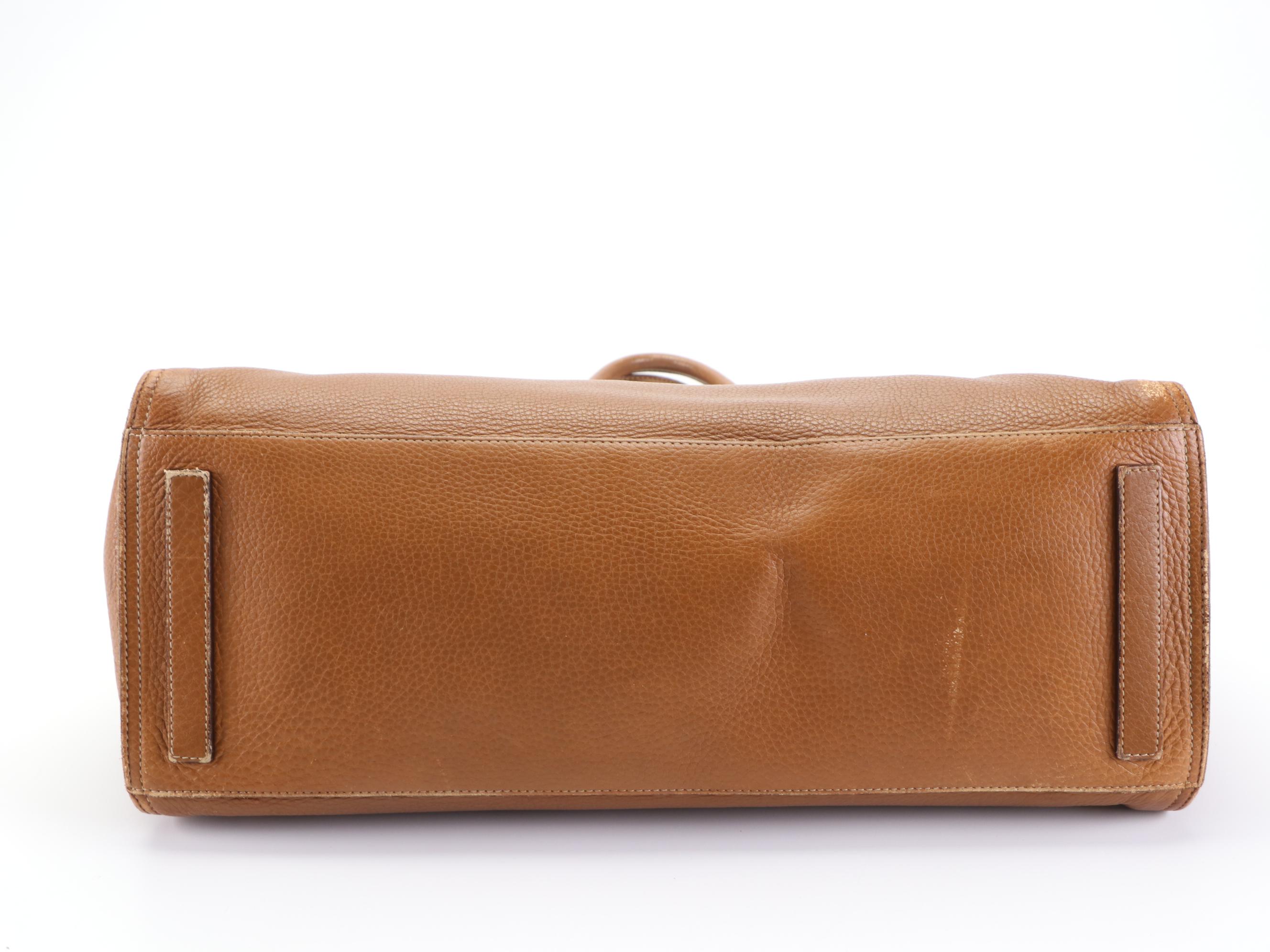 Prada Tote Bag in Tan Pebble Grain Leather