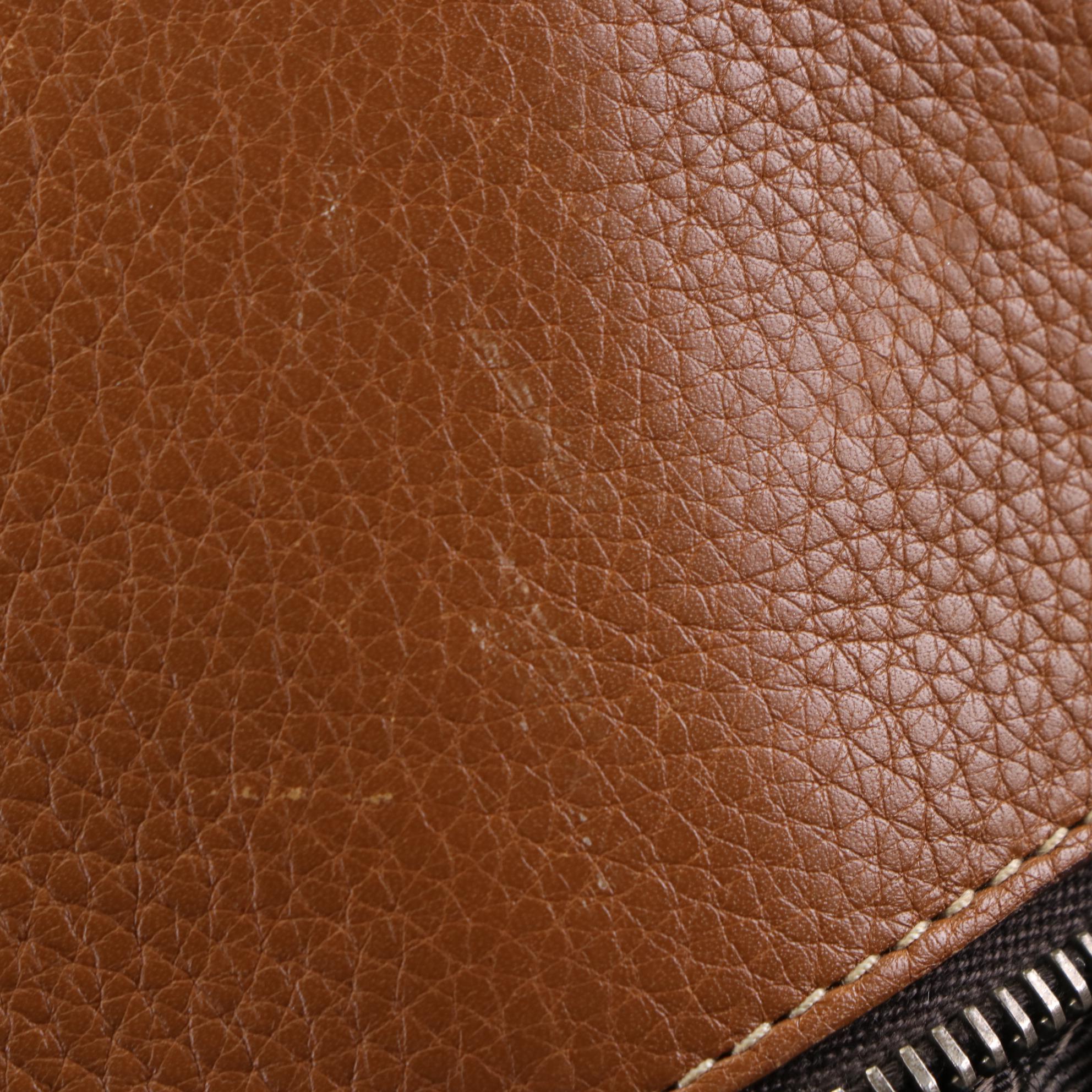 Prada Tote Bag in Tan Pebble Grain Leather