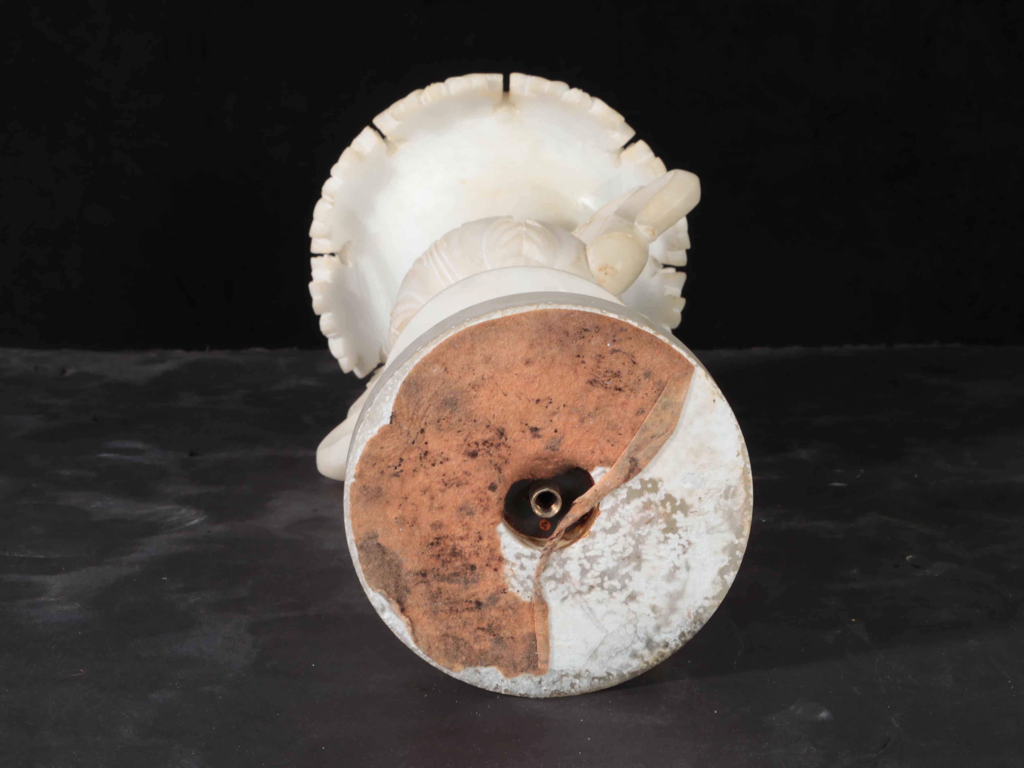 Carved Alabaster Lamp Base