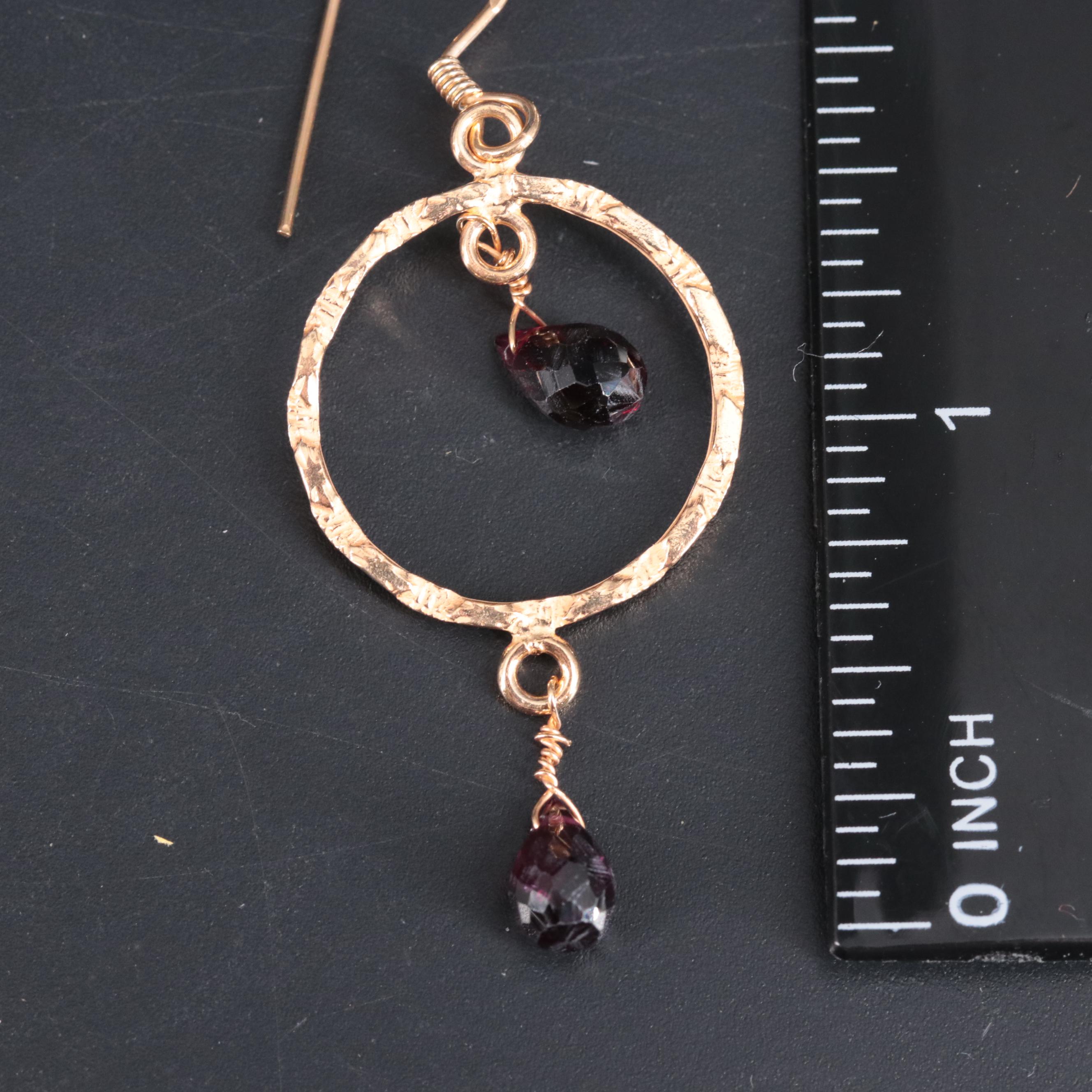 Sterling Silver Gemstone Drop Earrings