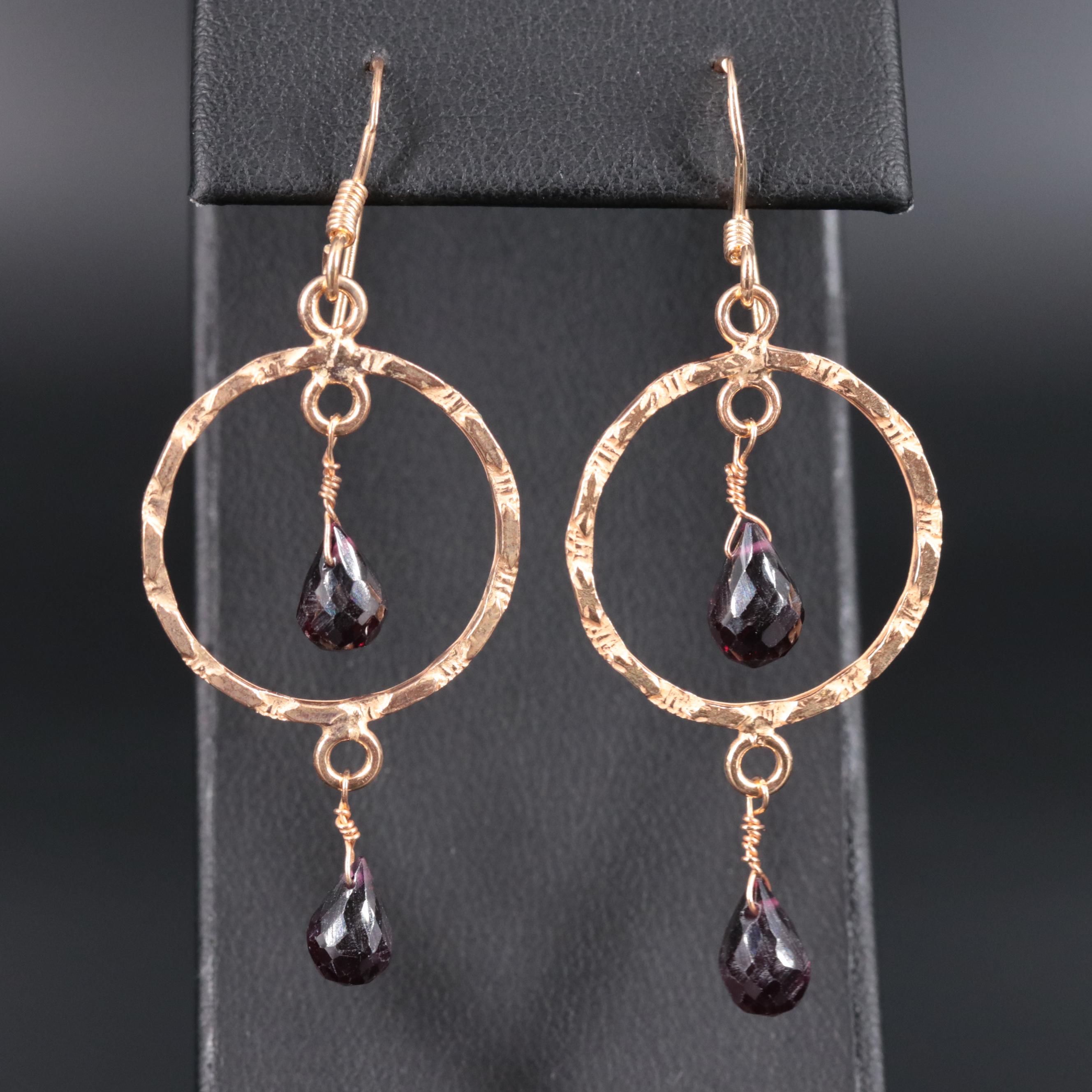 Sterling Silver Gemstone Drop Earrings