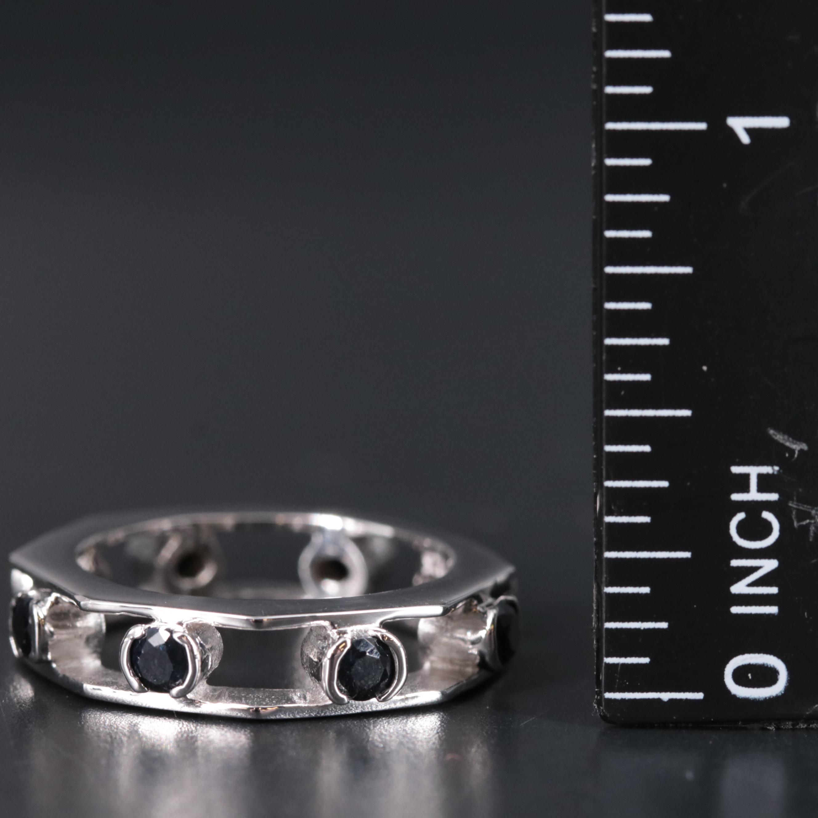 Sterling Silver Gemstone Eternity Band