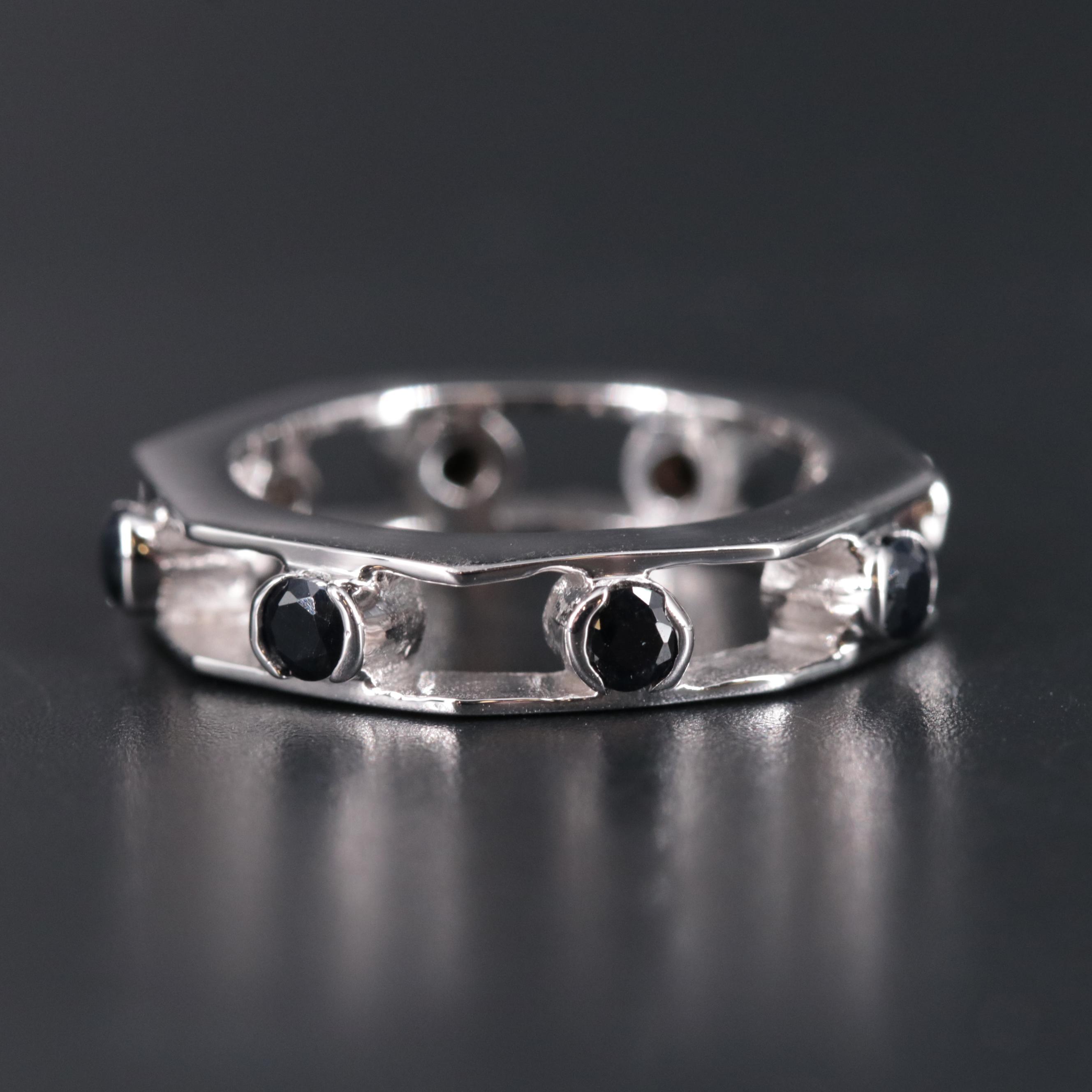 Sterling Silver Gemstone Eternity Band