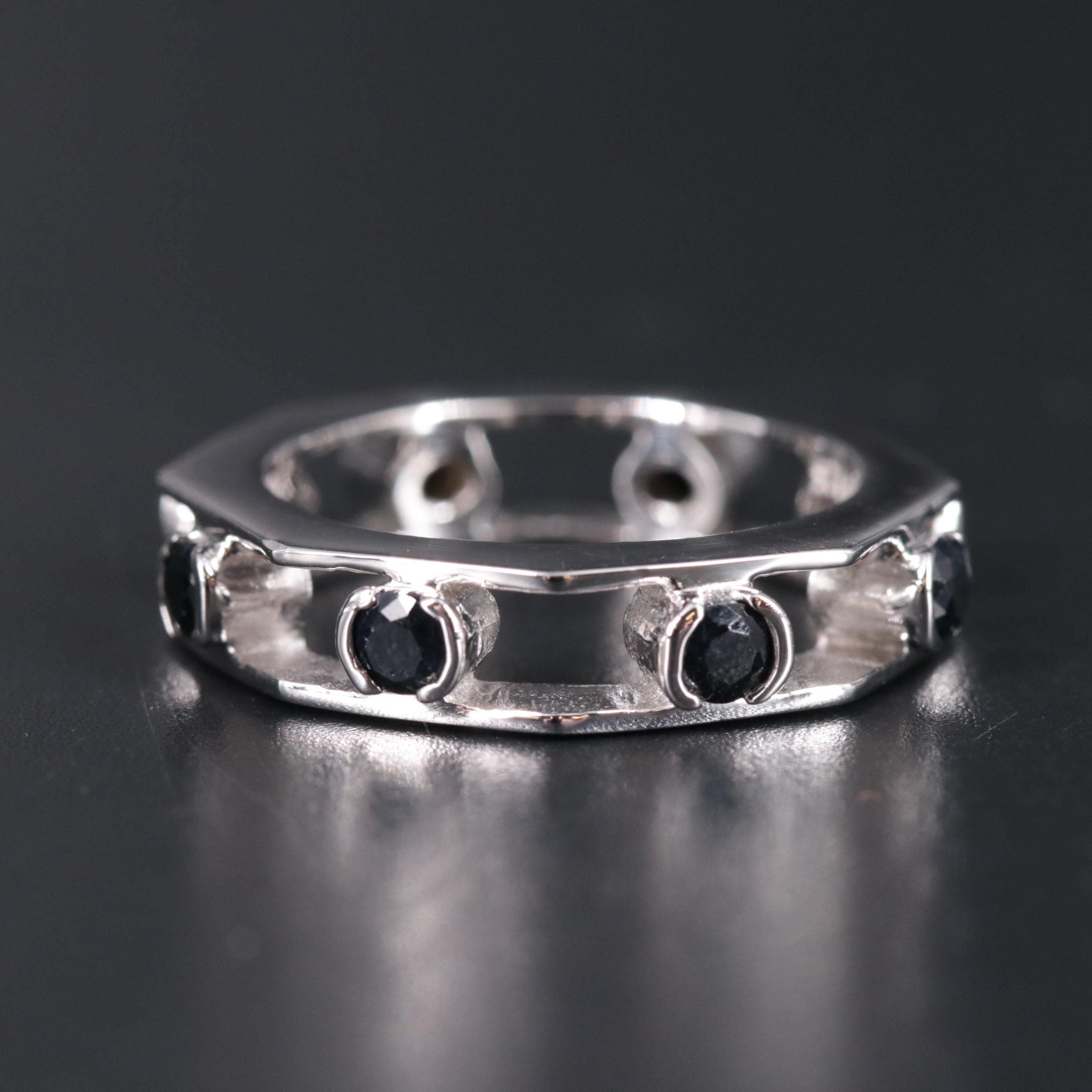 Sterling Silver Gemstone Eternity Band