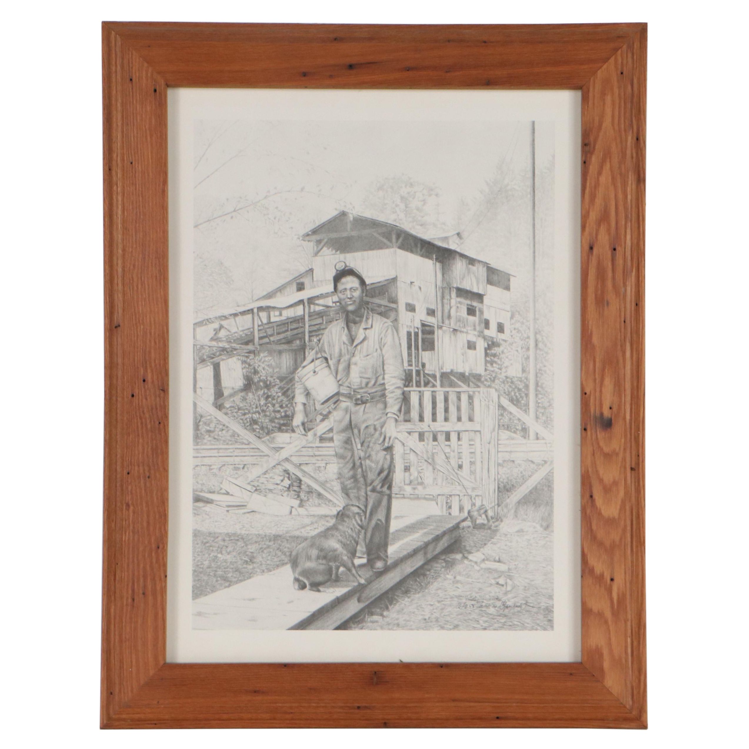 Willard Gayheart Halftone "Portrait of a Coal Miner," 1987