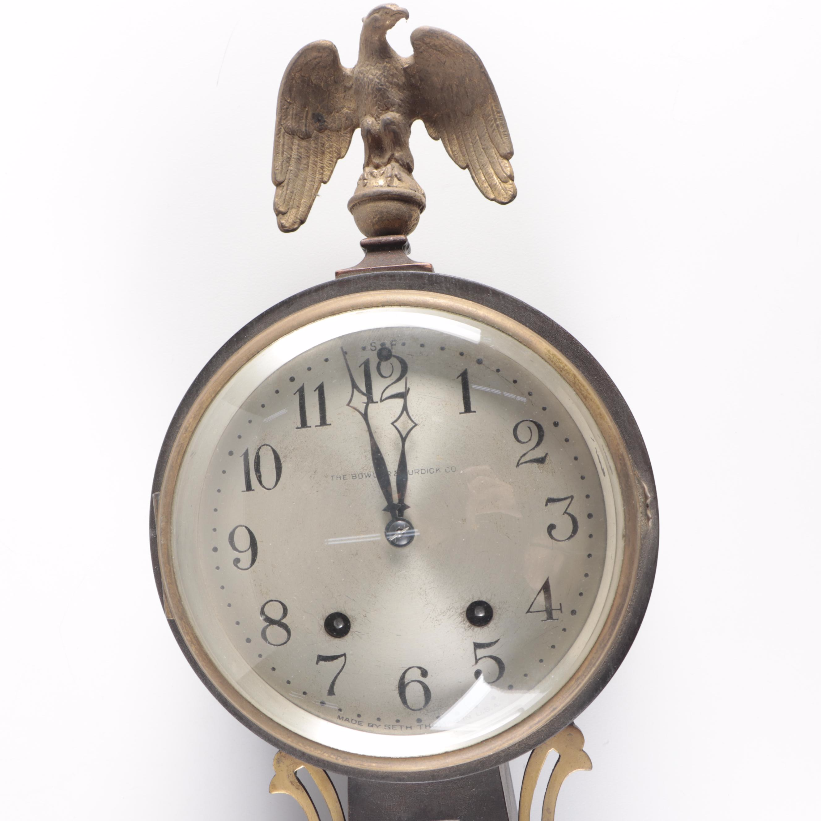 Seth Thomas Reverse Painted  Nautical Themed Banjo Wall Clock