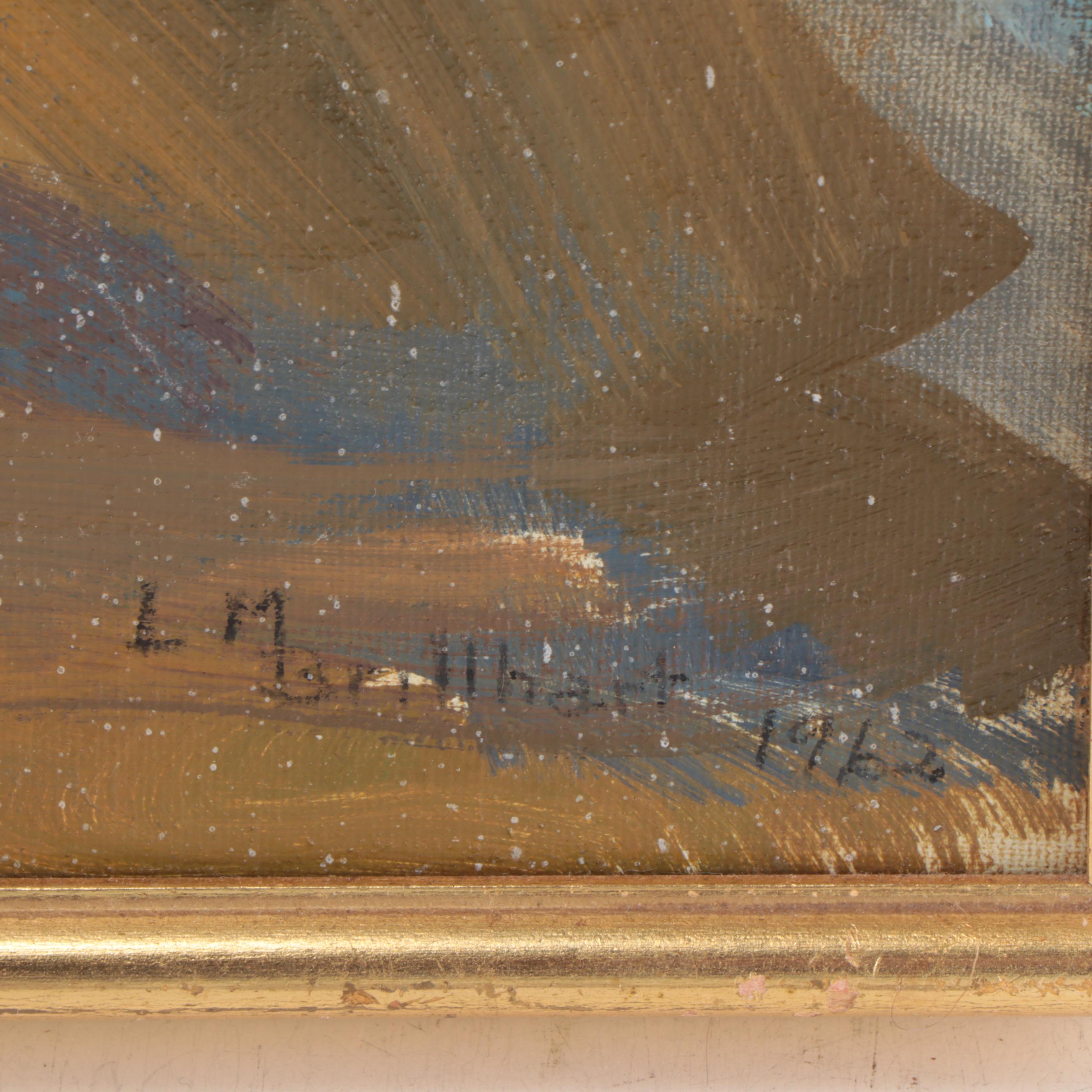 Lena Mae Brillhart Abstract Expressionism Oil Painting, 1962