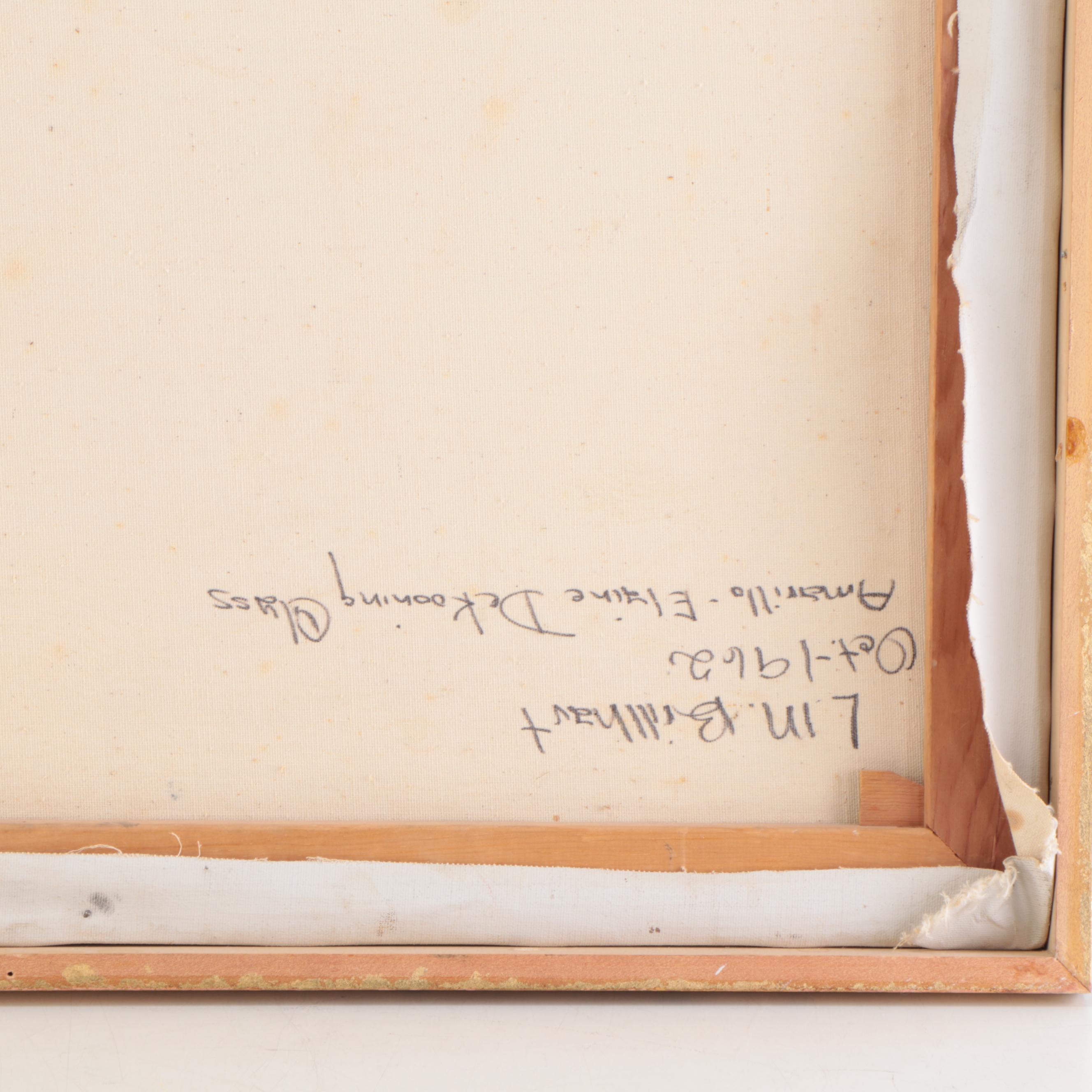 Lena Mae Brillhart Abstract Expressionism Oil Painting, 1962