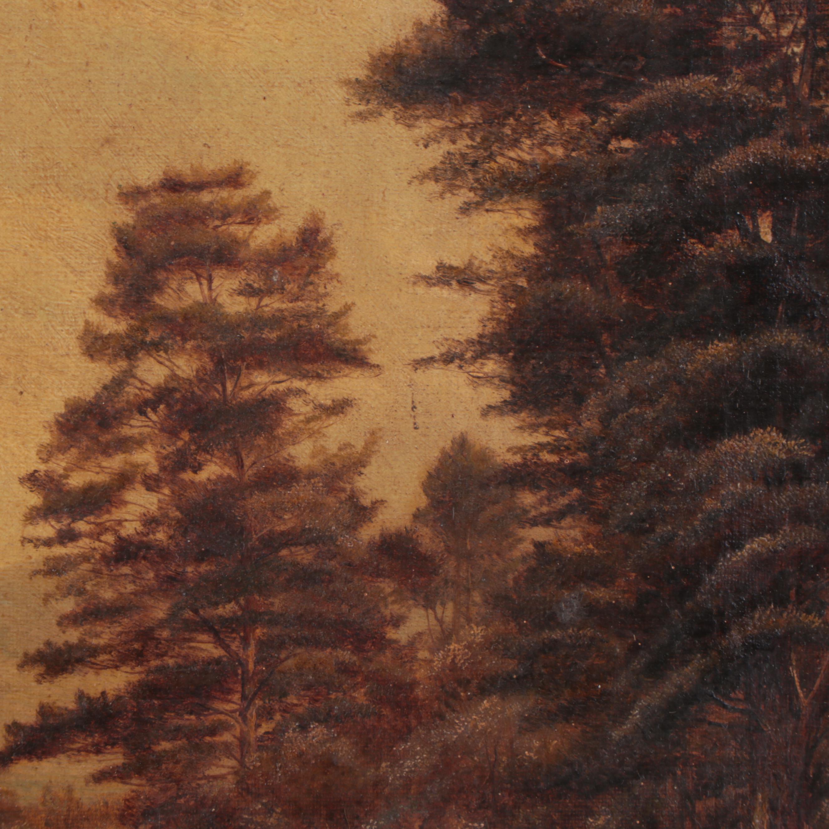 Theodore Hines Oil Painting "The Floating Island Loch Lomond," 19th Century