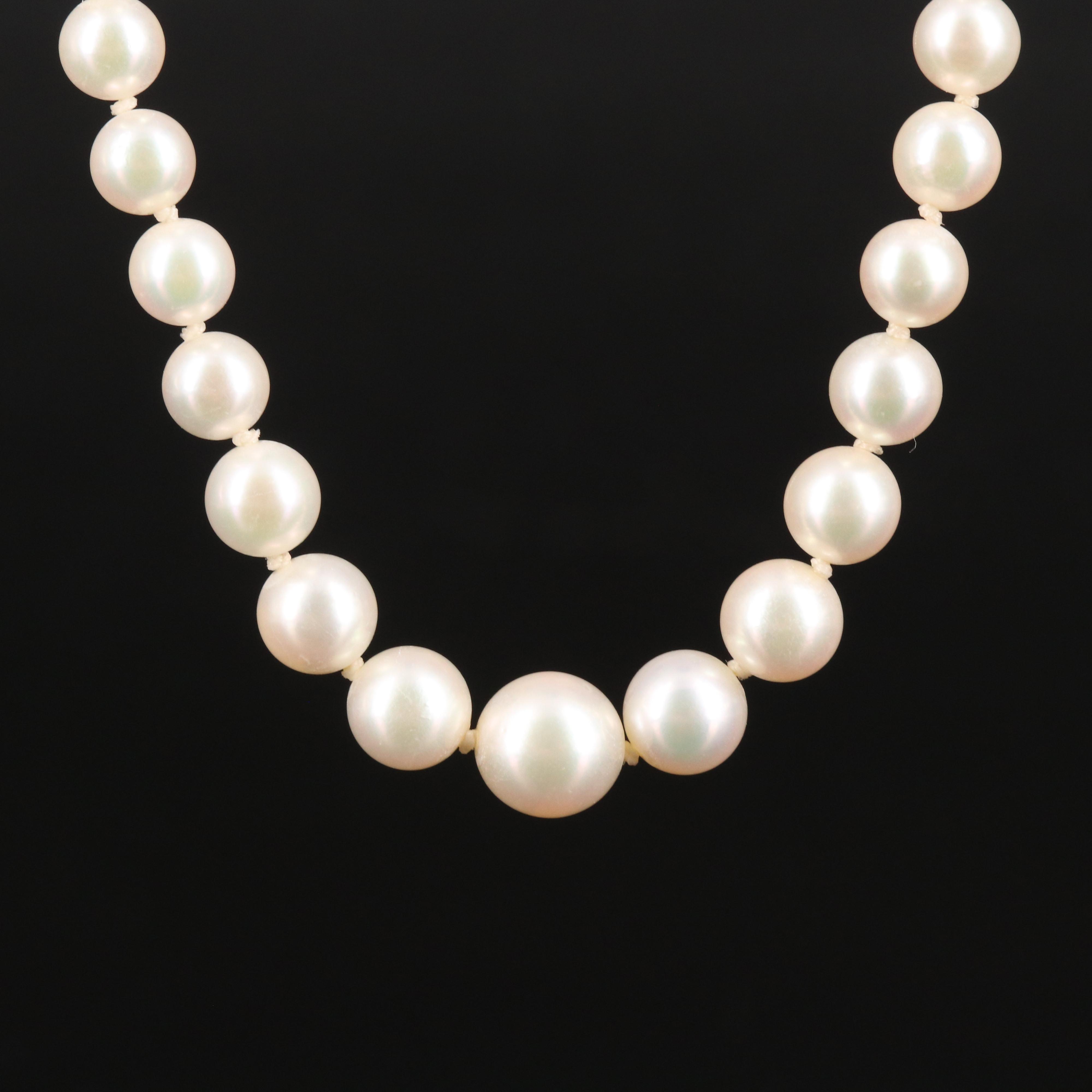 Mikimoto Graduated Pearl Necklace with Branded Case