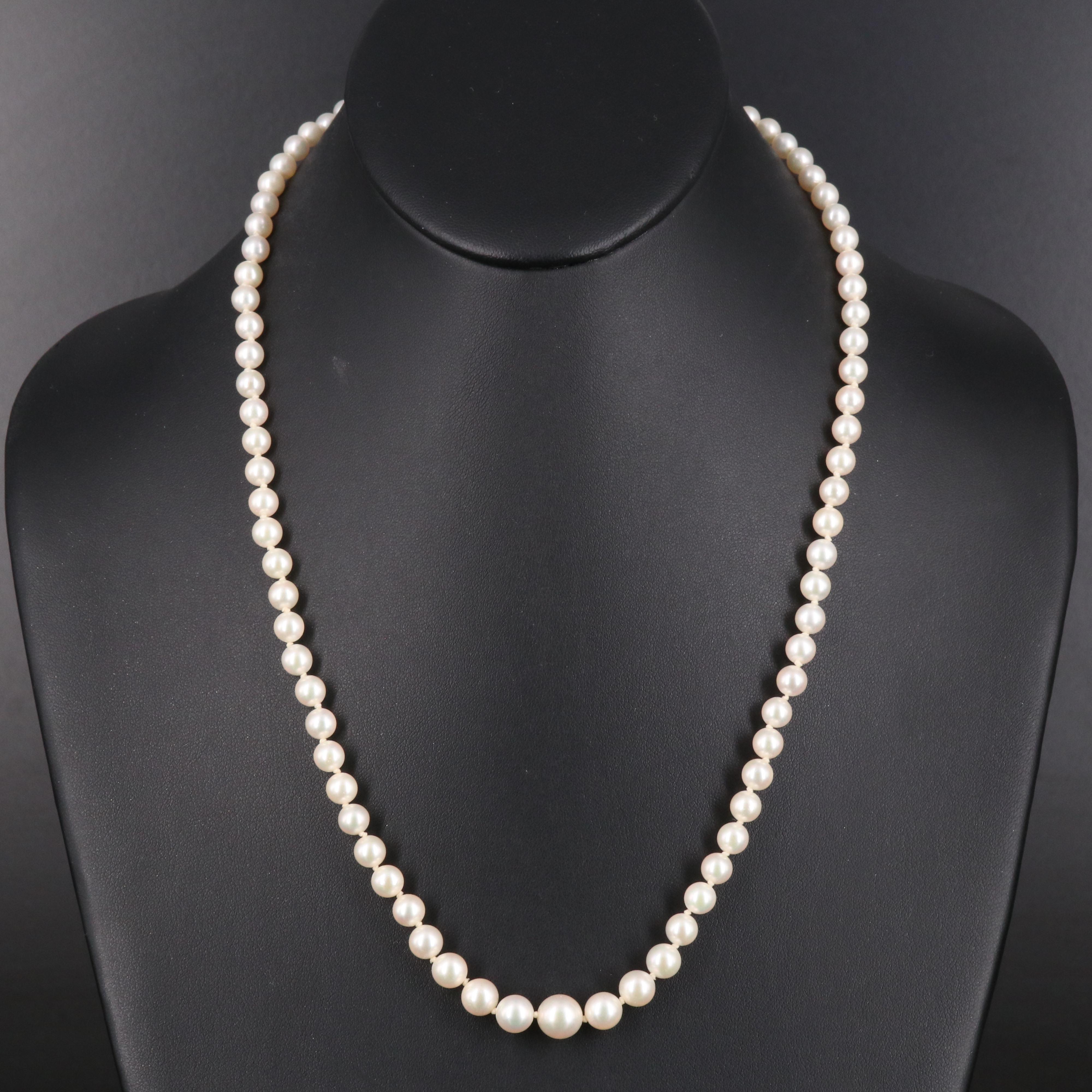 Mikimoto Graduated Pearl Necklace with Branded Case