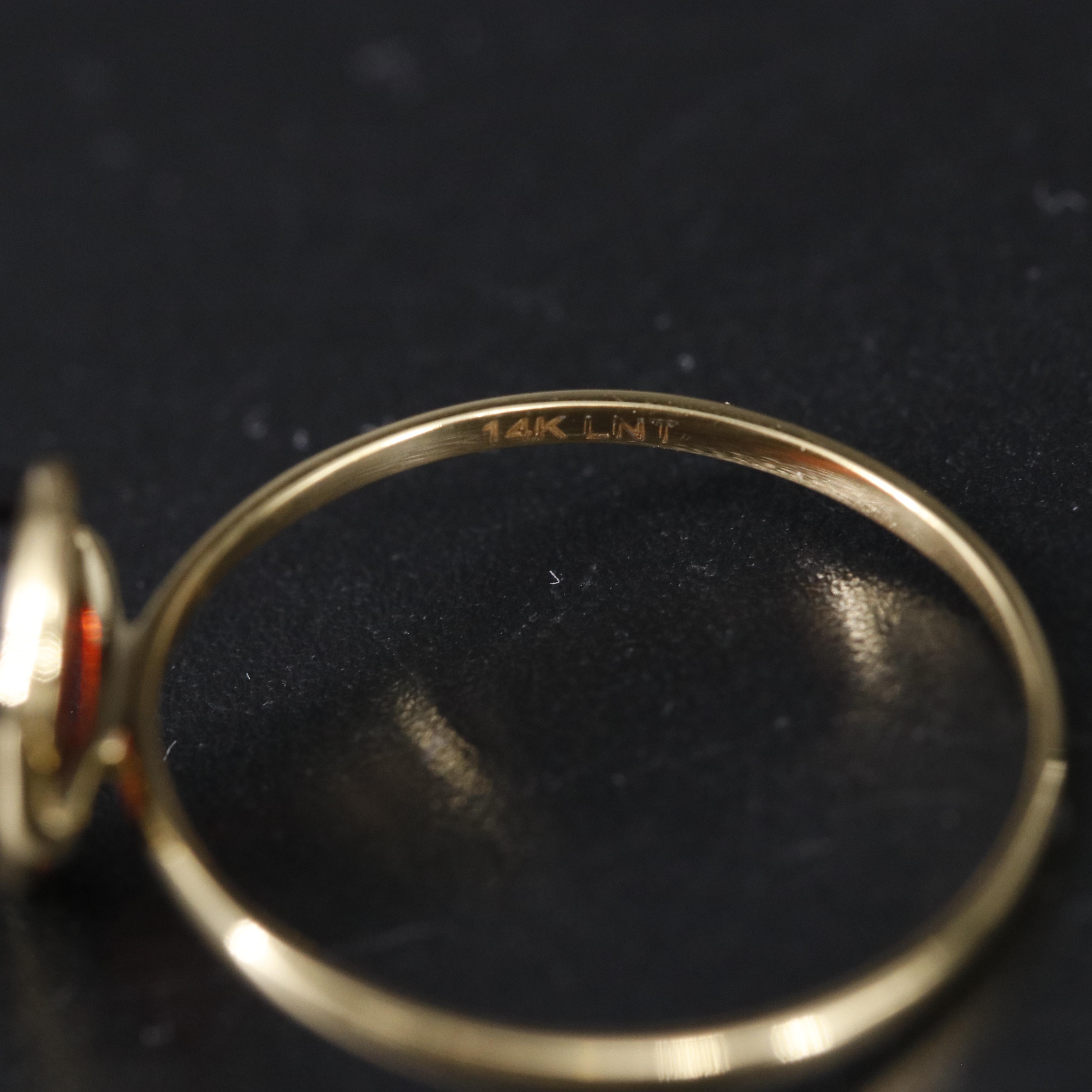 14K Garnet Ring