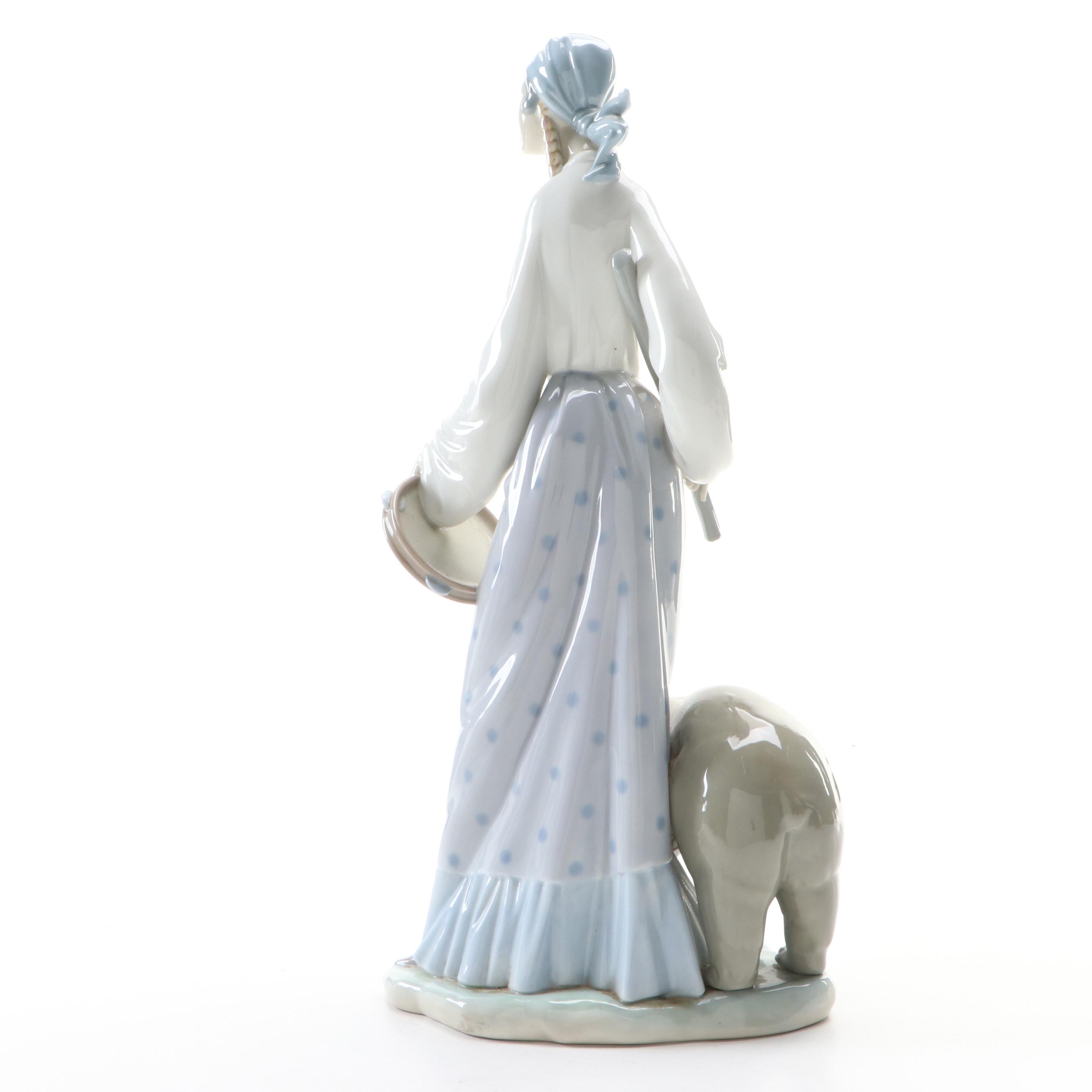 Lladró "Gypsy Woman with Bear" Porcelain Figurine Designed by Salvador Debón