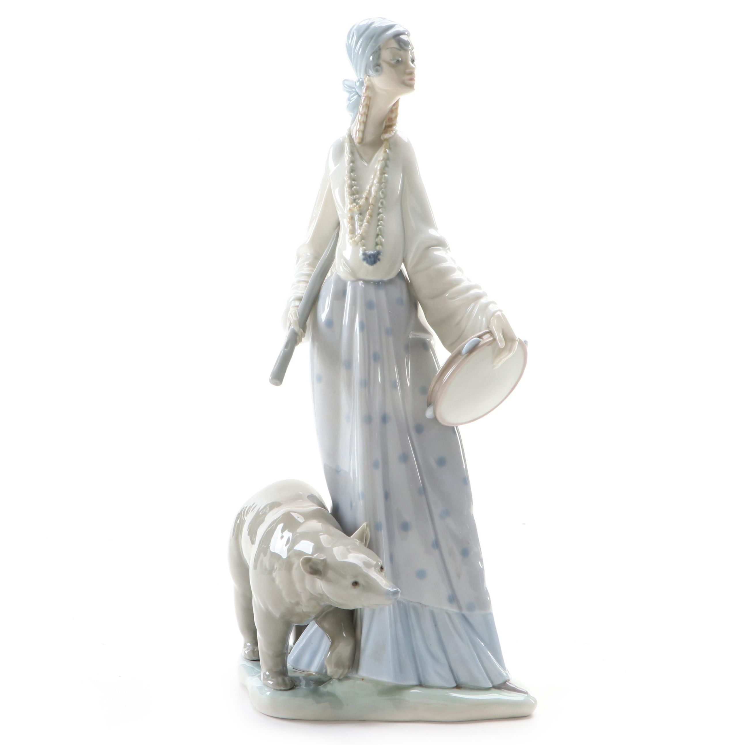 Lladró "Gypsy Woman with Bear" Porcelain Figurine Designed by Salvador Debón