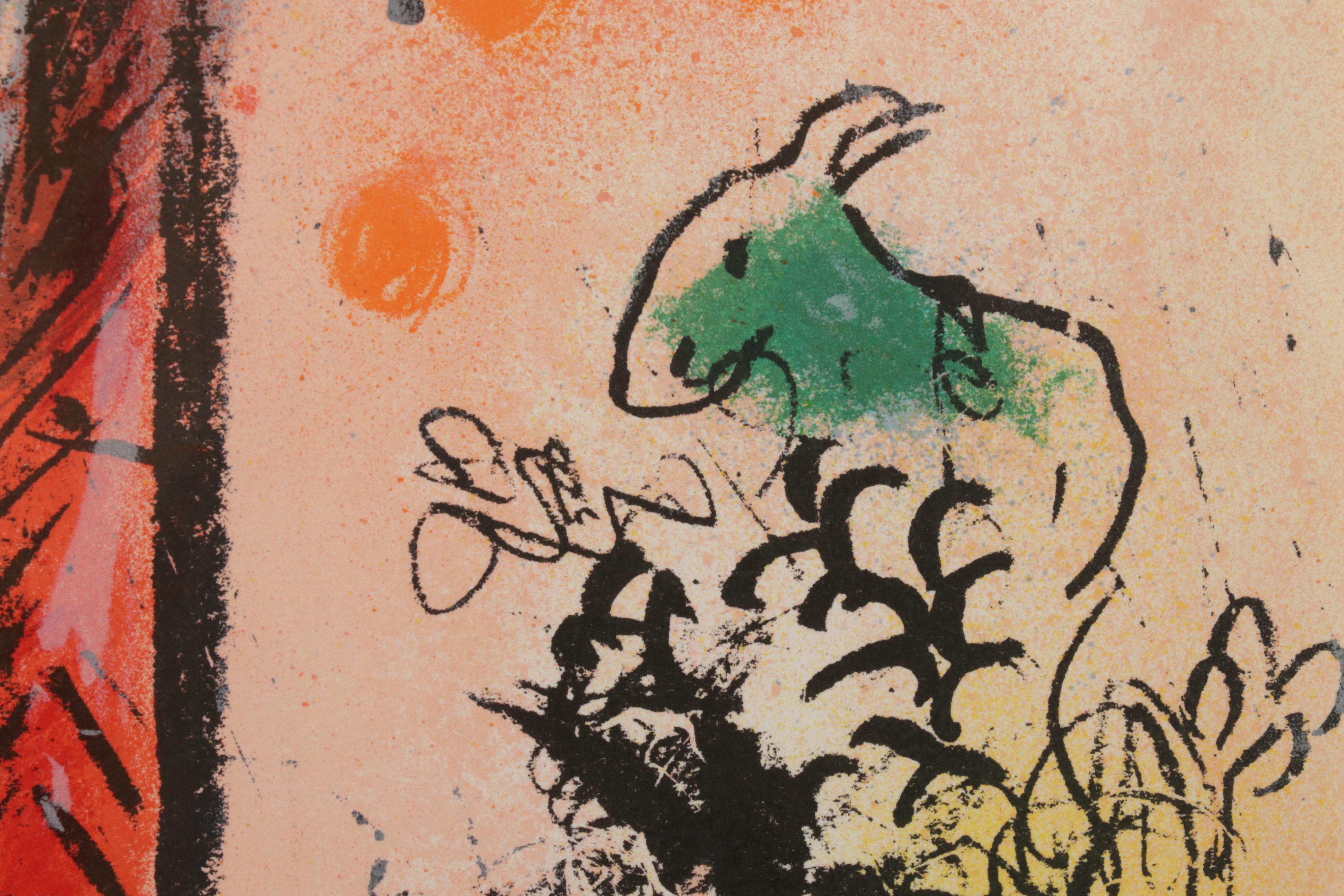 Marc Chagall Color Lithograph "Vision de Paris," 1960