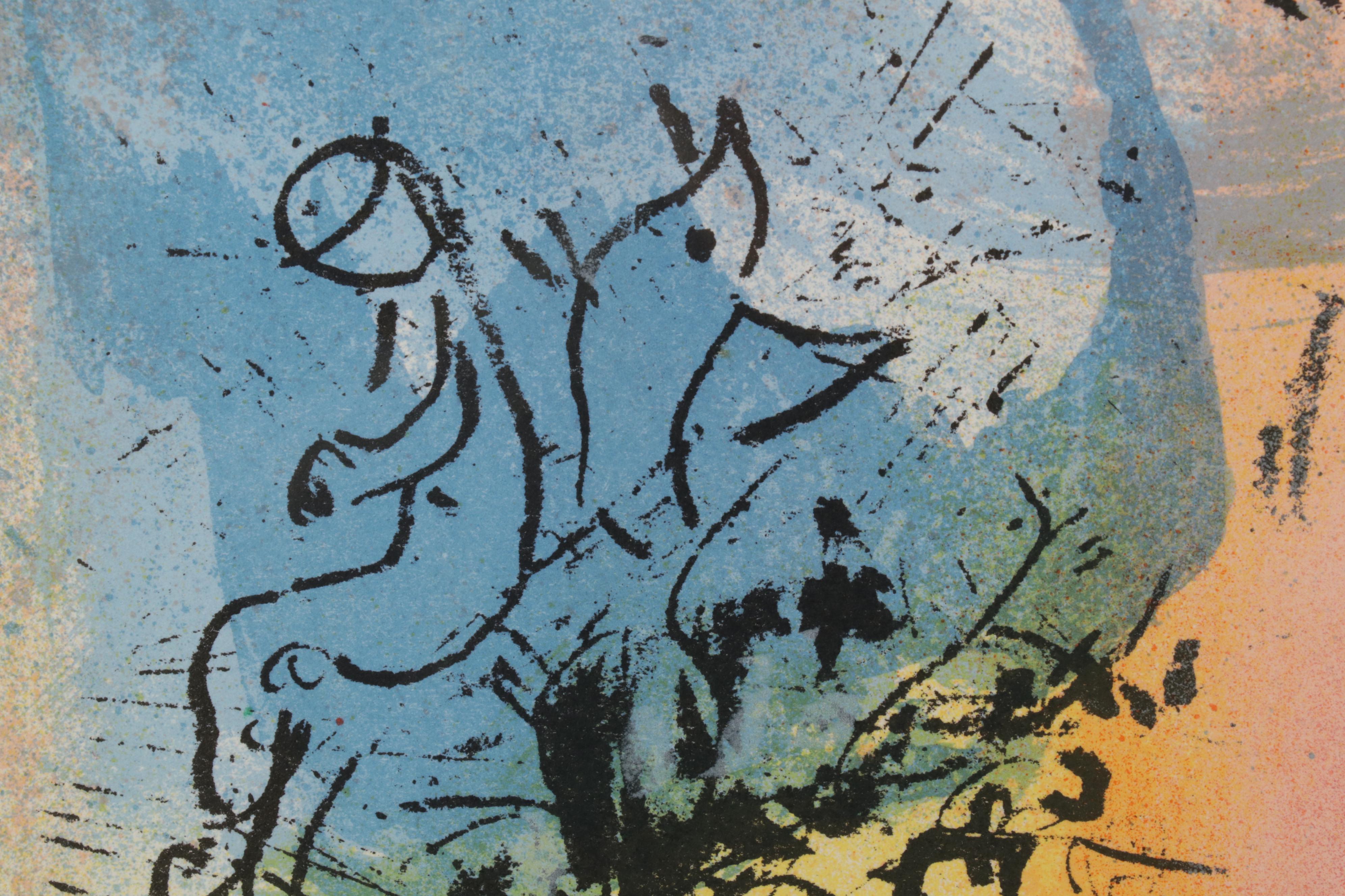 Marc Chagall Color Lithograph "Vision de Paris," 1960