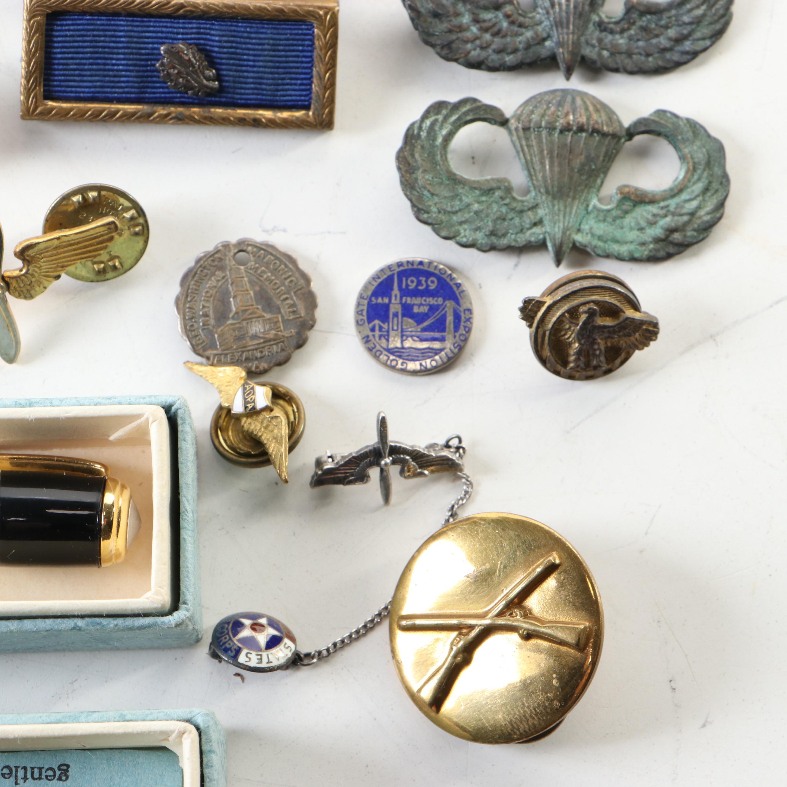 WWII Era U.S. Army & ROTC Pins, Ribbons, Patches, and More