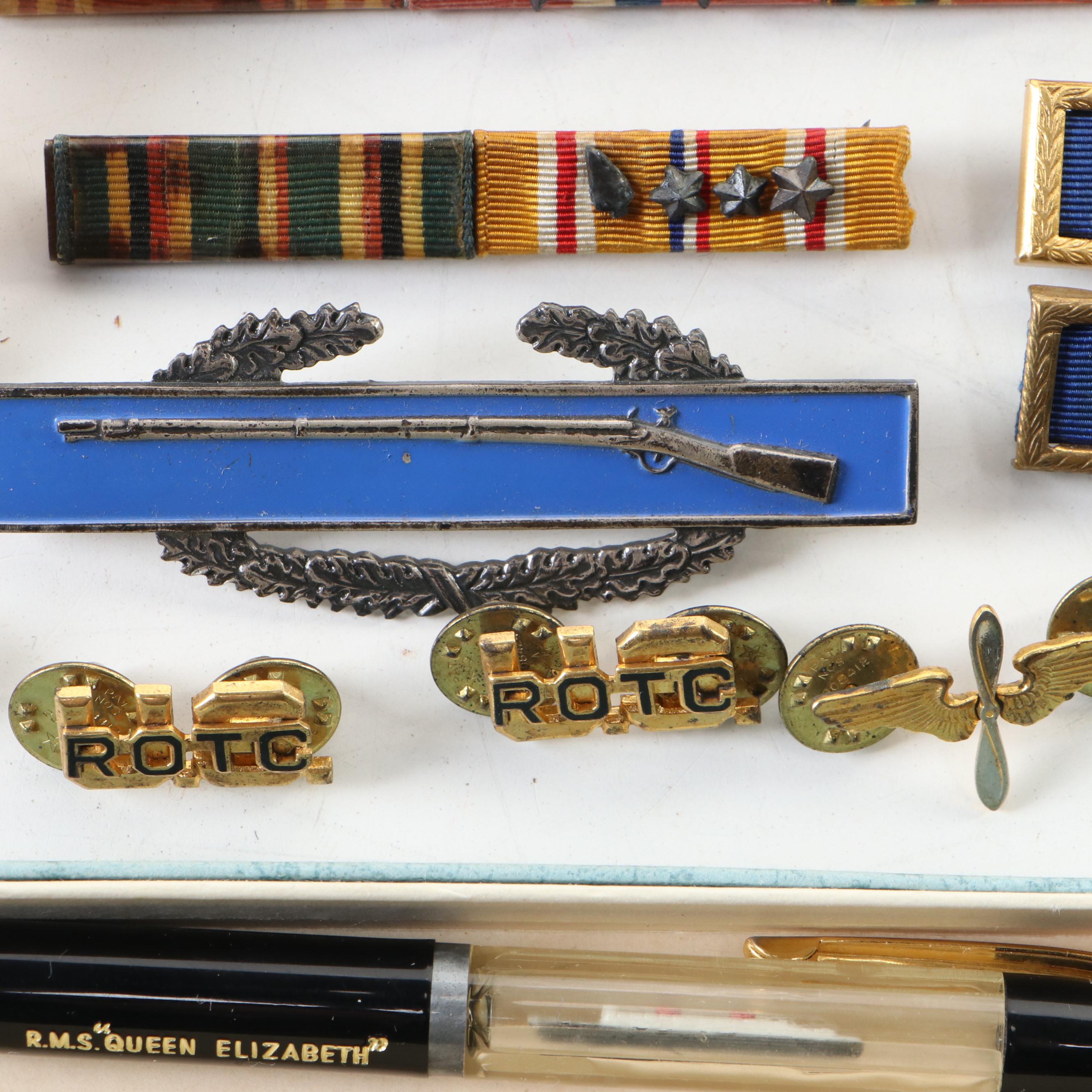 WWII Era U.S. Army & ROTC Pins, Ribbons, Patches, and More