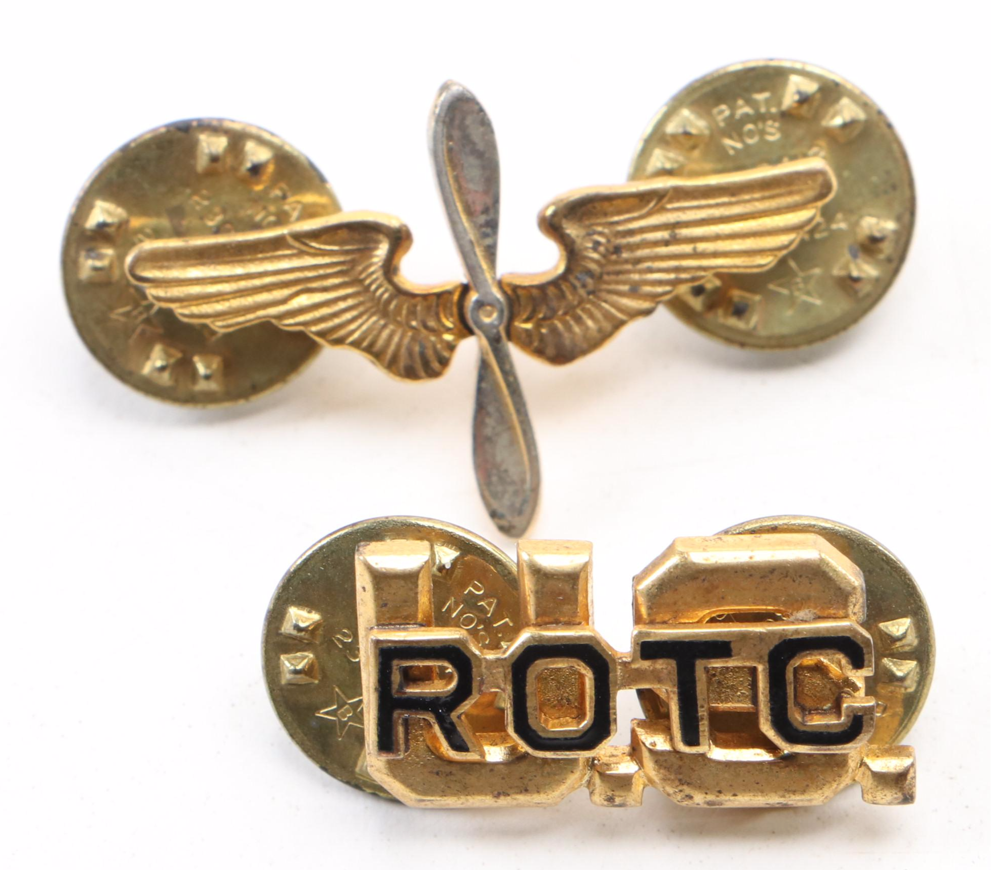 WWII Era U.S. Army & ROTC Pins, Ribbons, Patches, and More