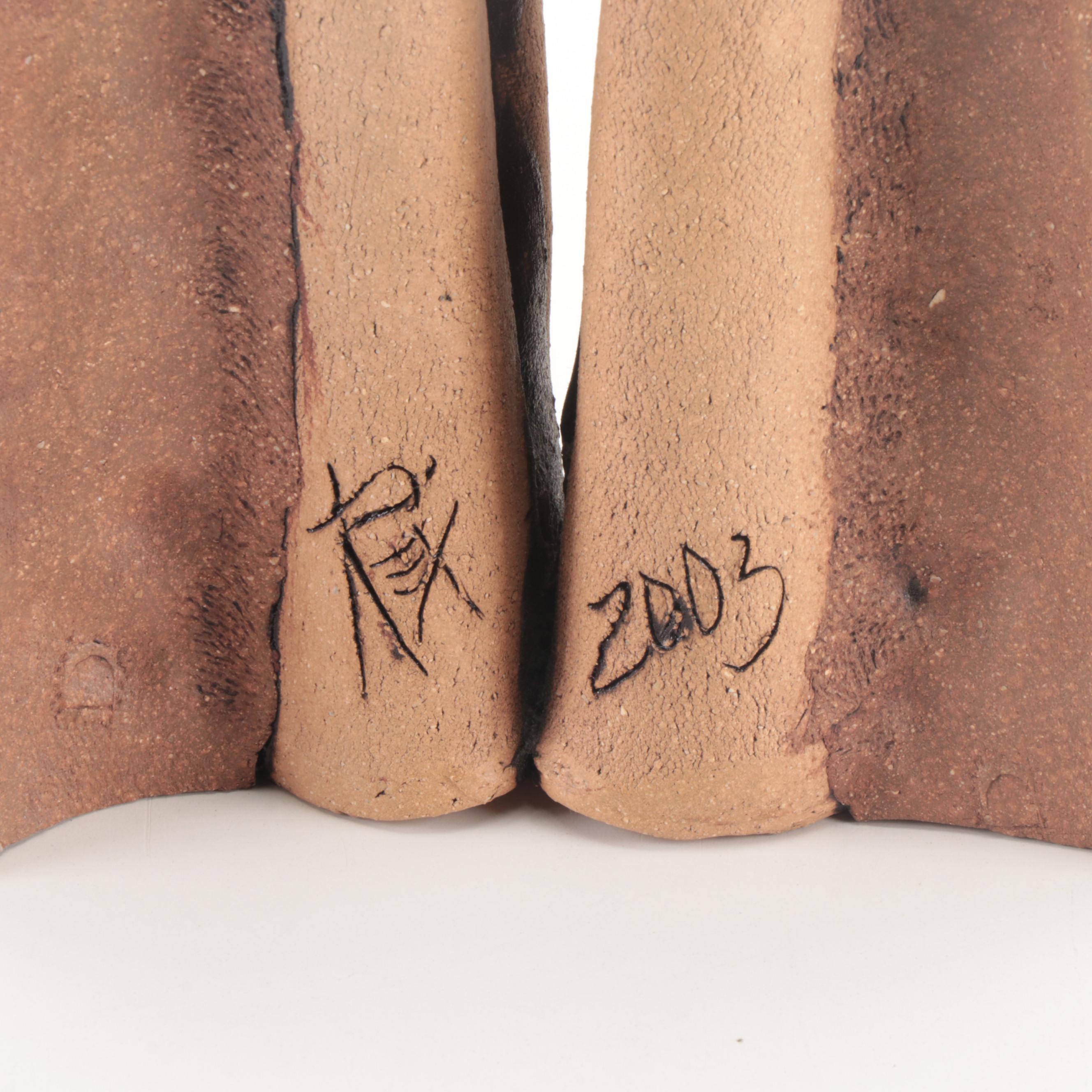 Signed Rex Benson Stoneware Cowboy Figurine, 2003