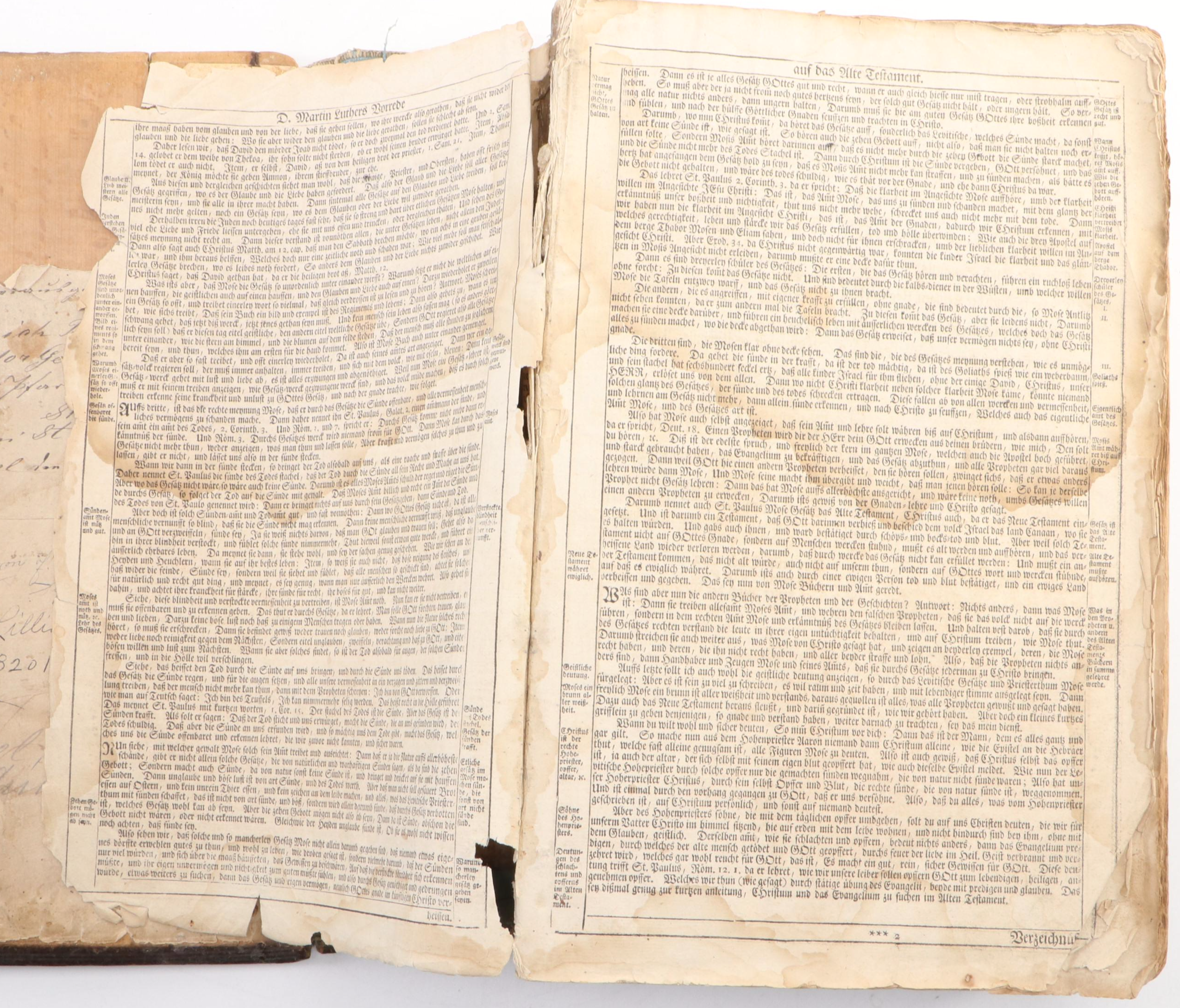 German Language Martin Luther Bible, circa 1720