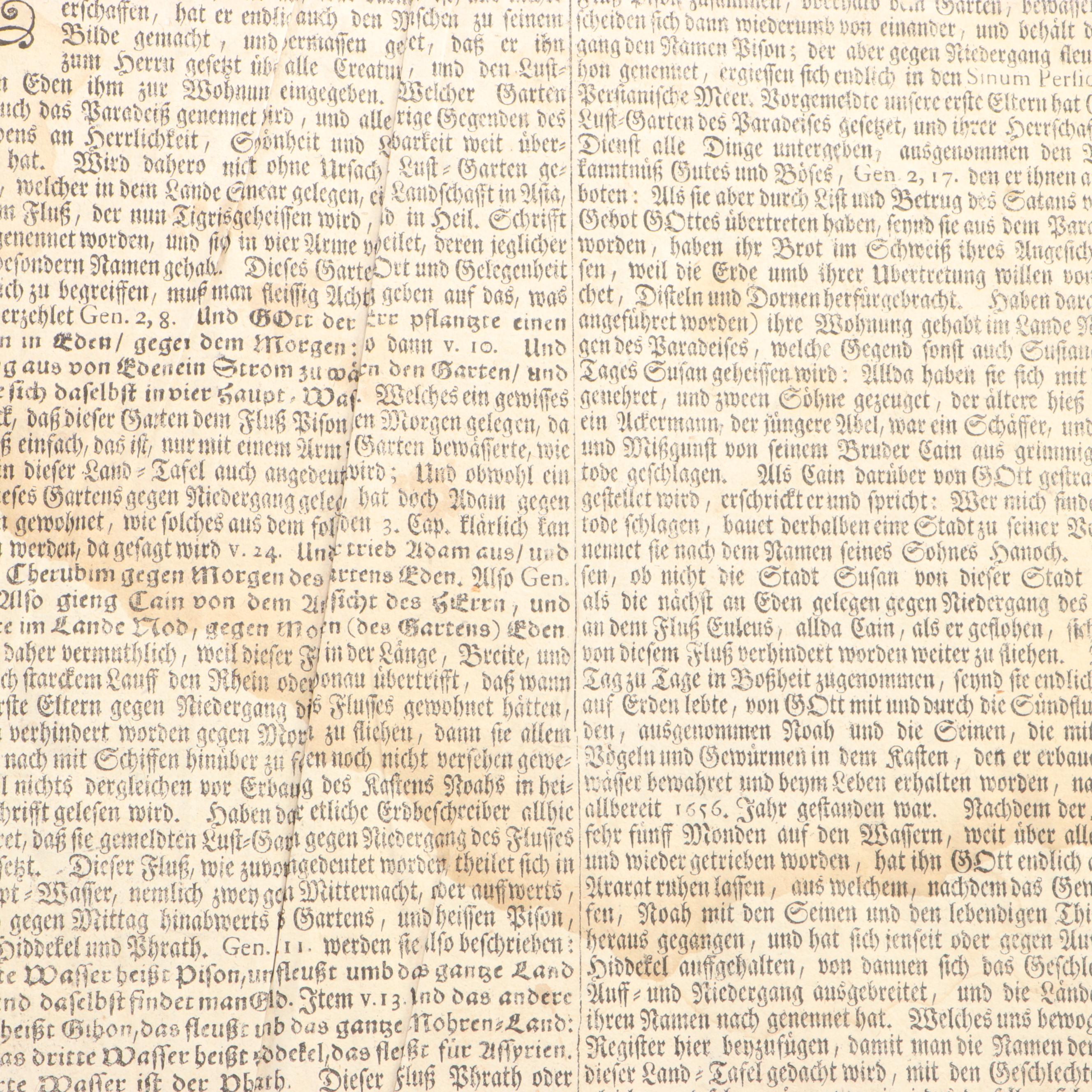 German Language Martin Luther Bible, circa 1720