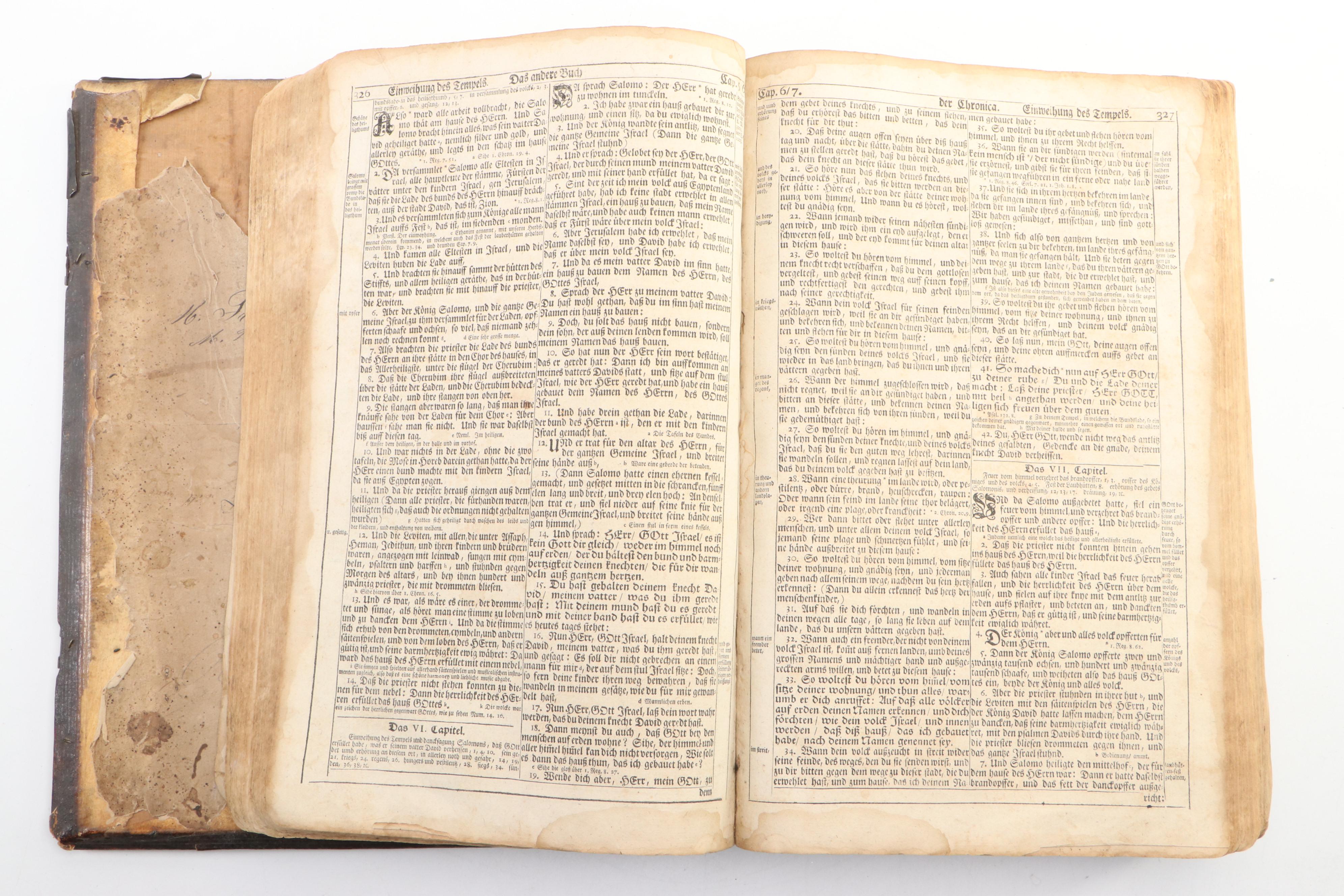 German Language Martin Luther Bible, circa 1720