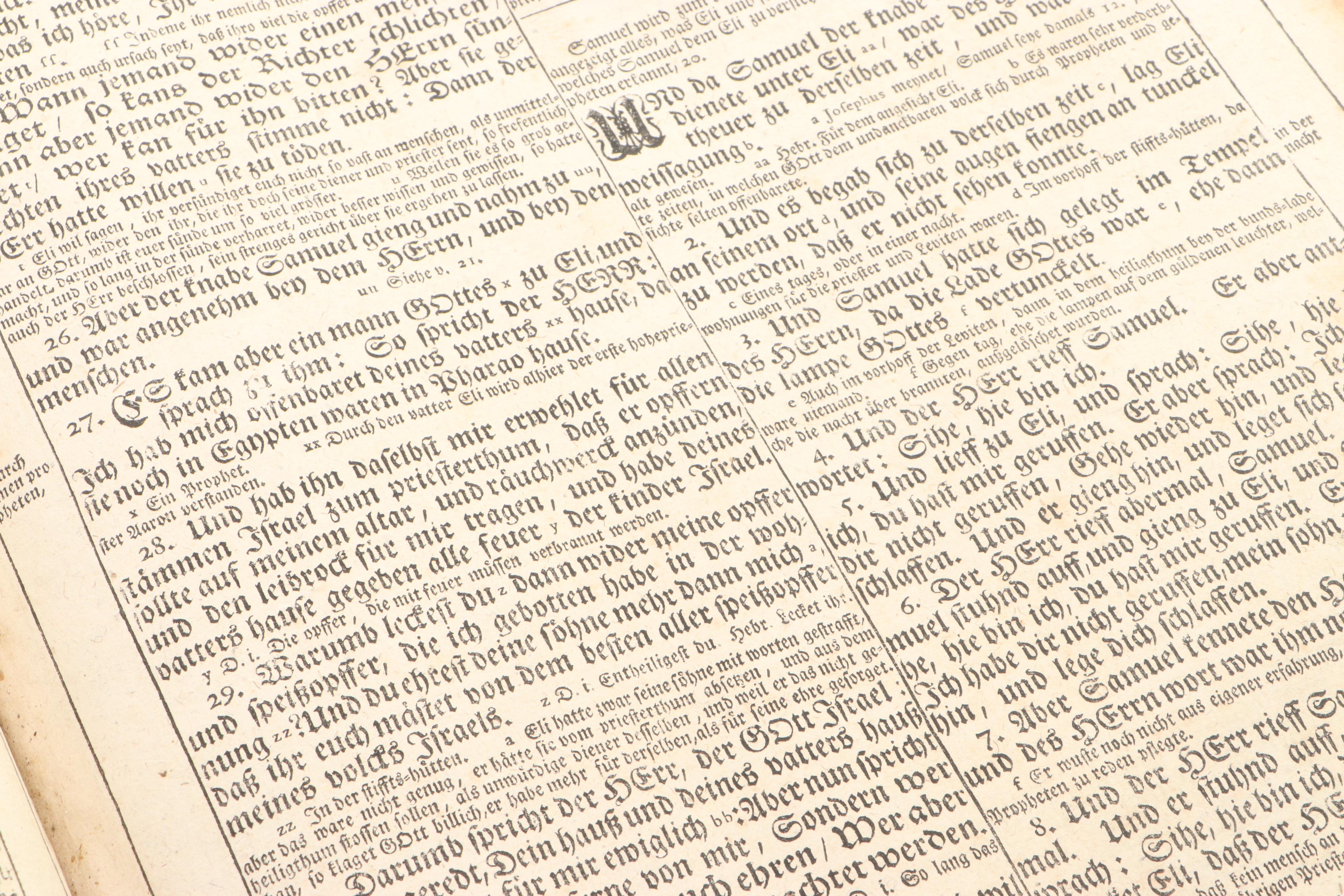 German Language Martin Luther Bible, circa 1720