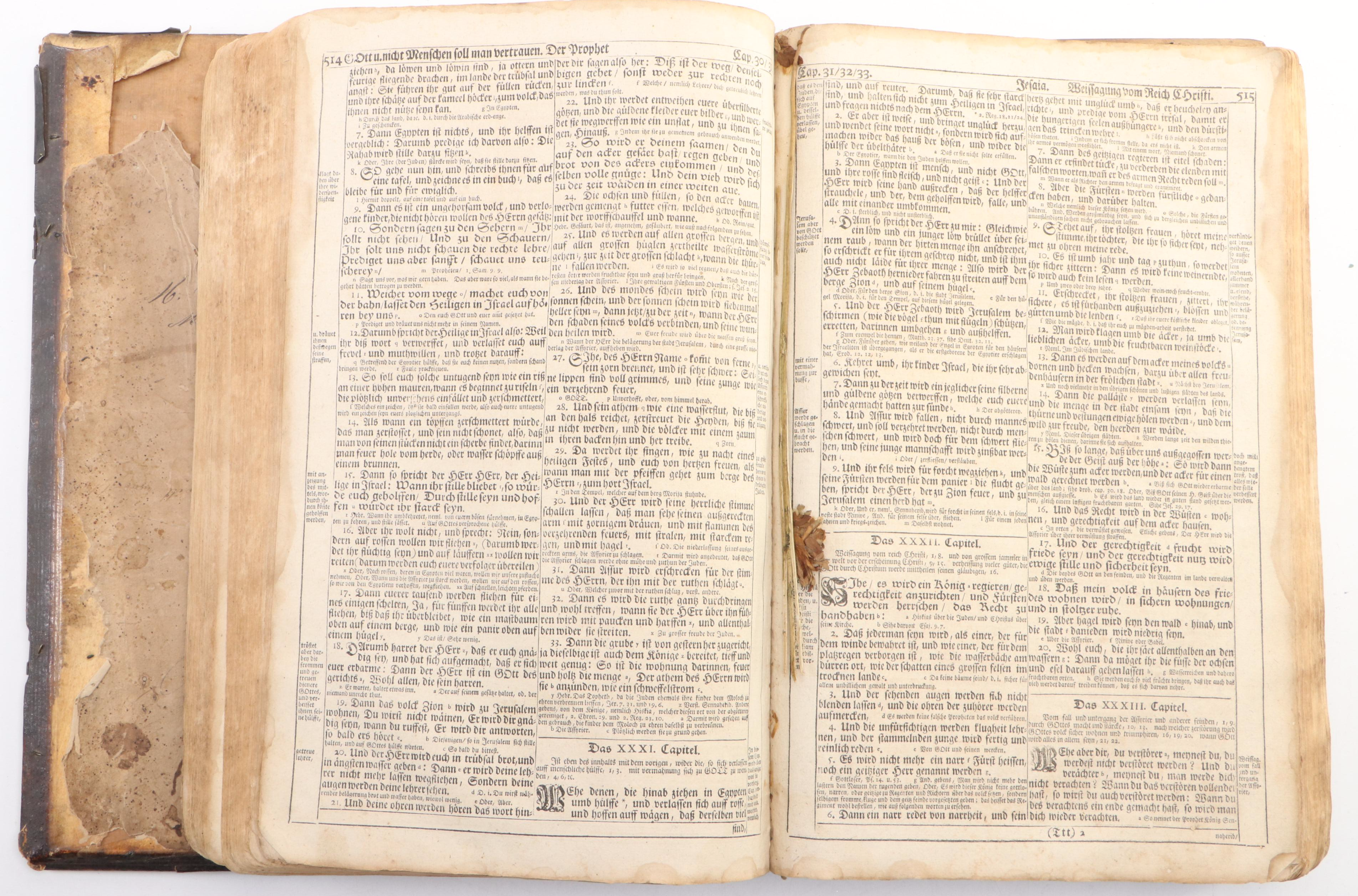 German Language Martin Luther Bible, circa 1720