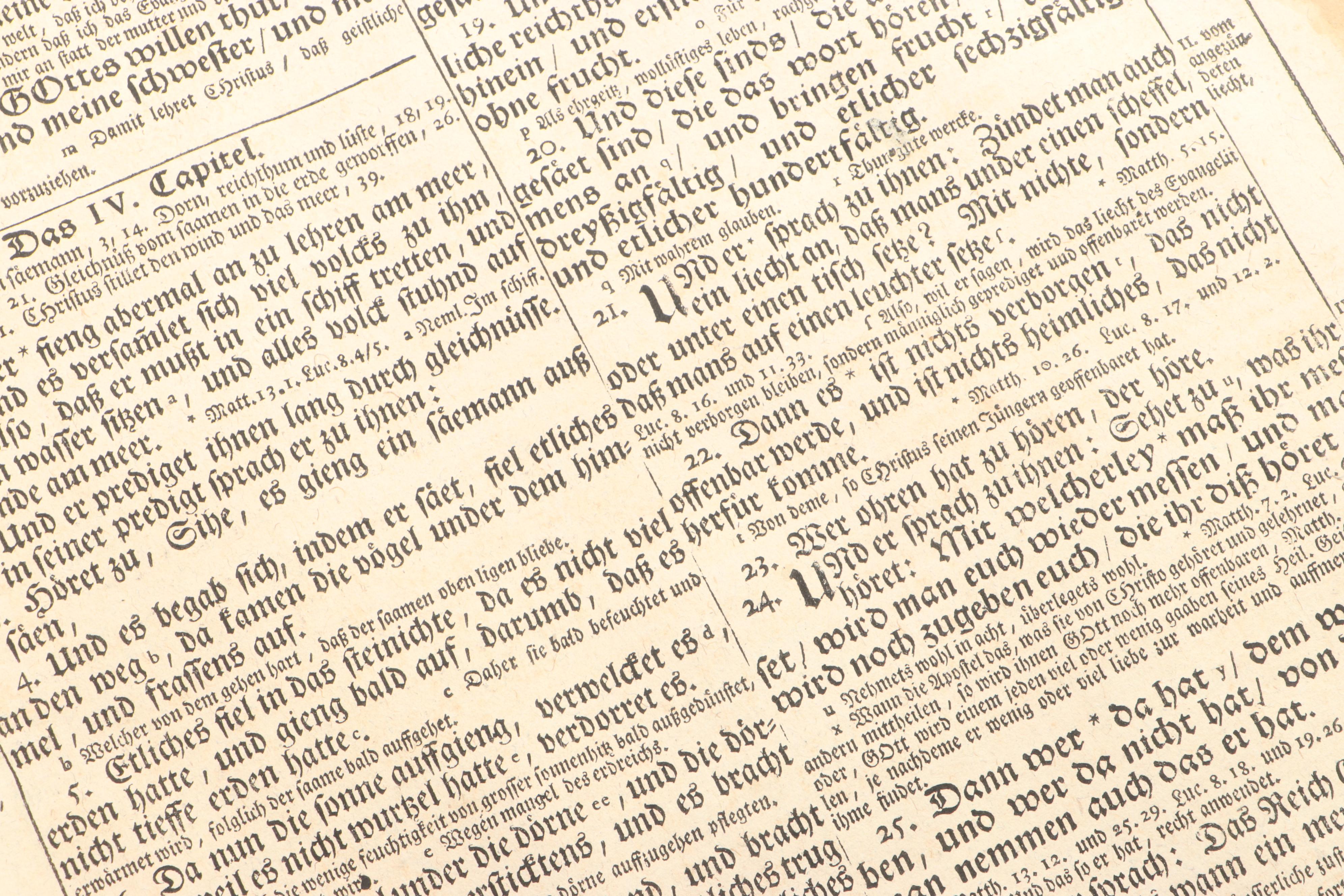 German Language Martin Luther Bible, circa 1720