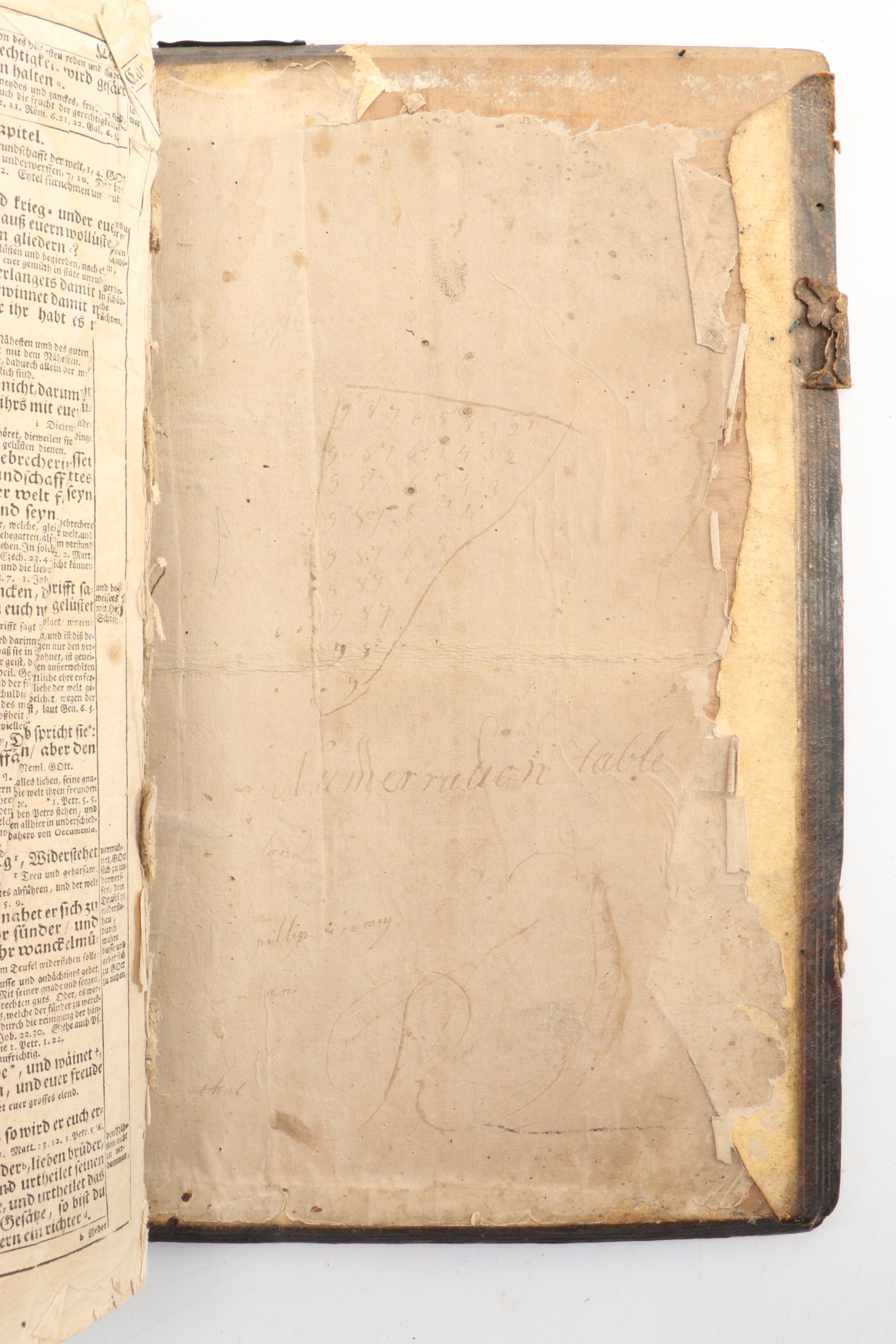 German Language Martin Luther Bible, circa 1720