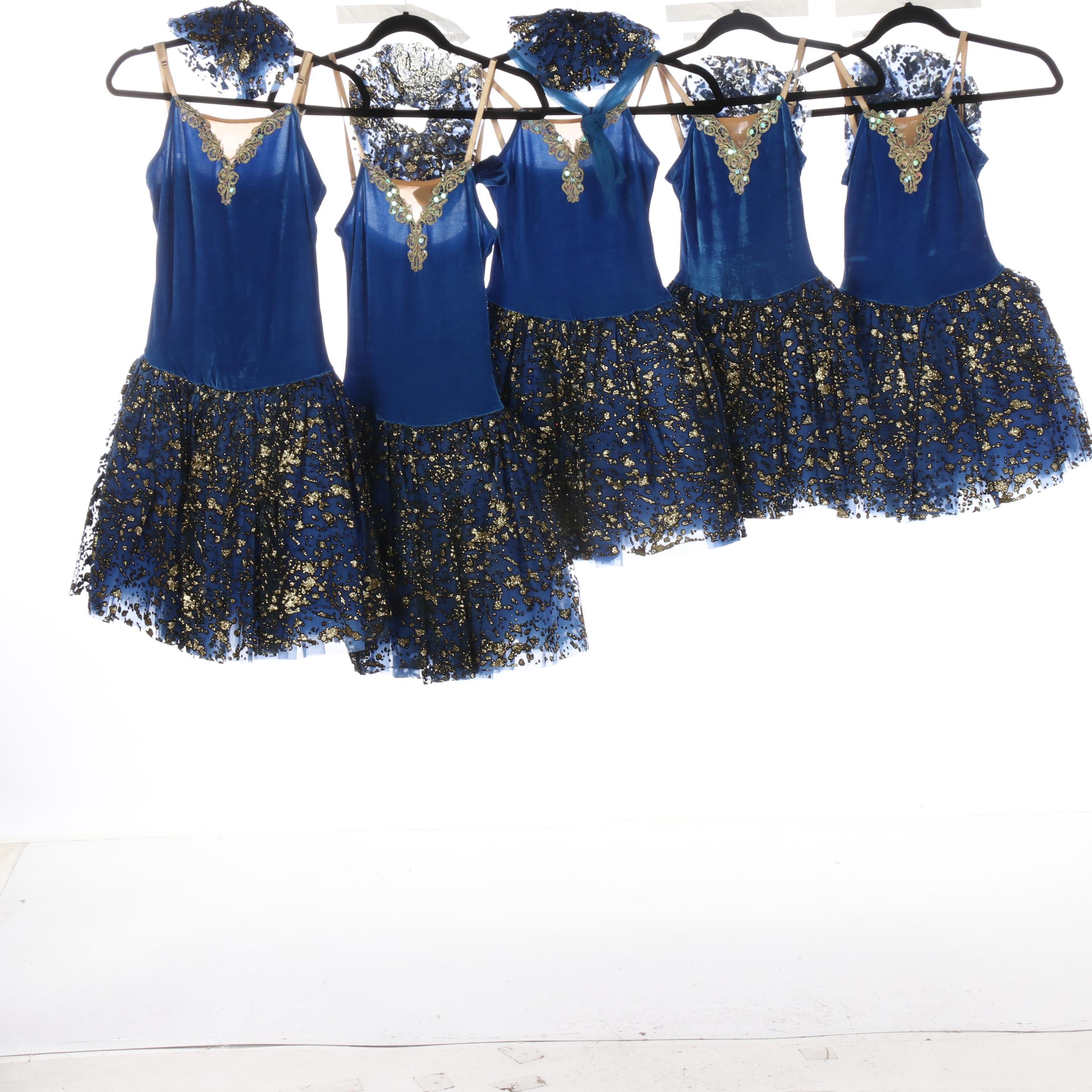 Girls' and Women's Red/Black and Blue/Gold Dance Costumes