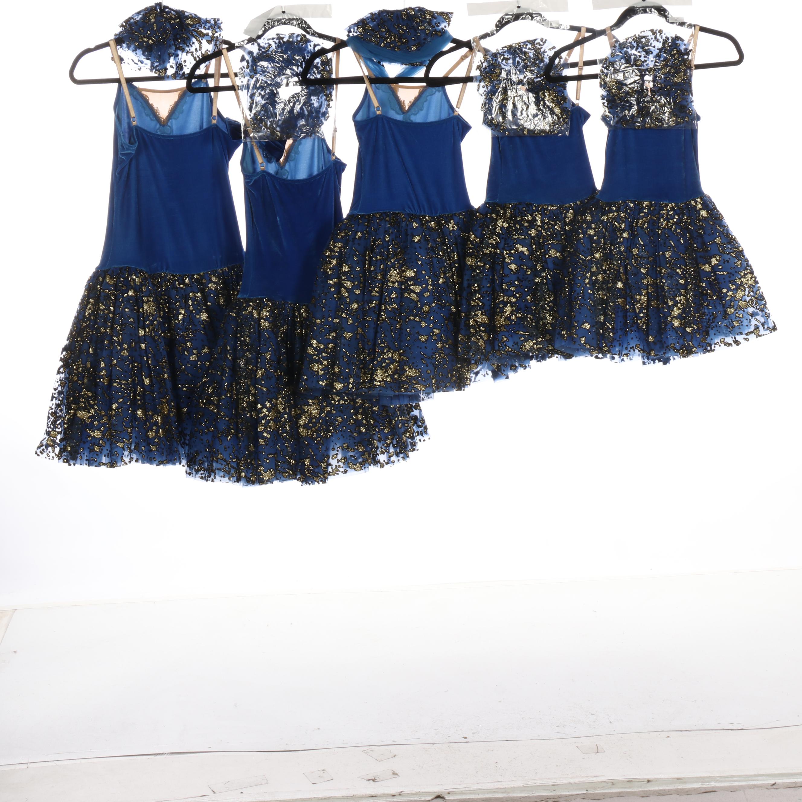 Girls' and Women's Red/Black and Blue/Gold Dance Costumes
