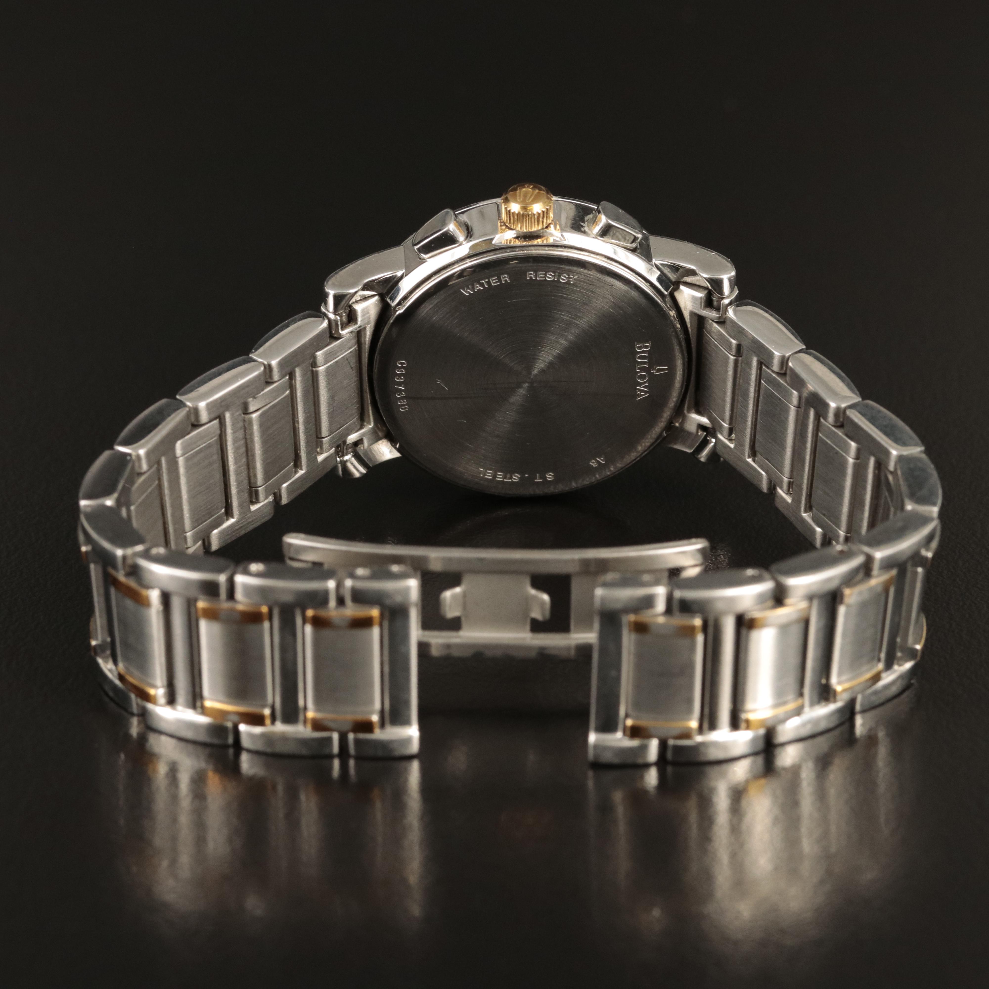 Bulova Stainless Steel Two-Tone Diamond Chronograph Watch