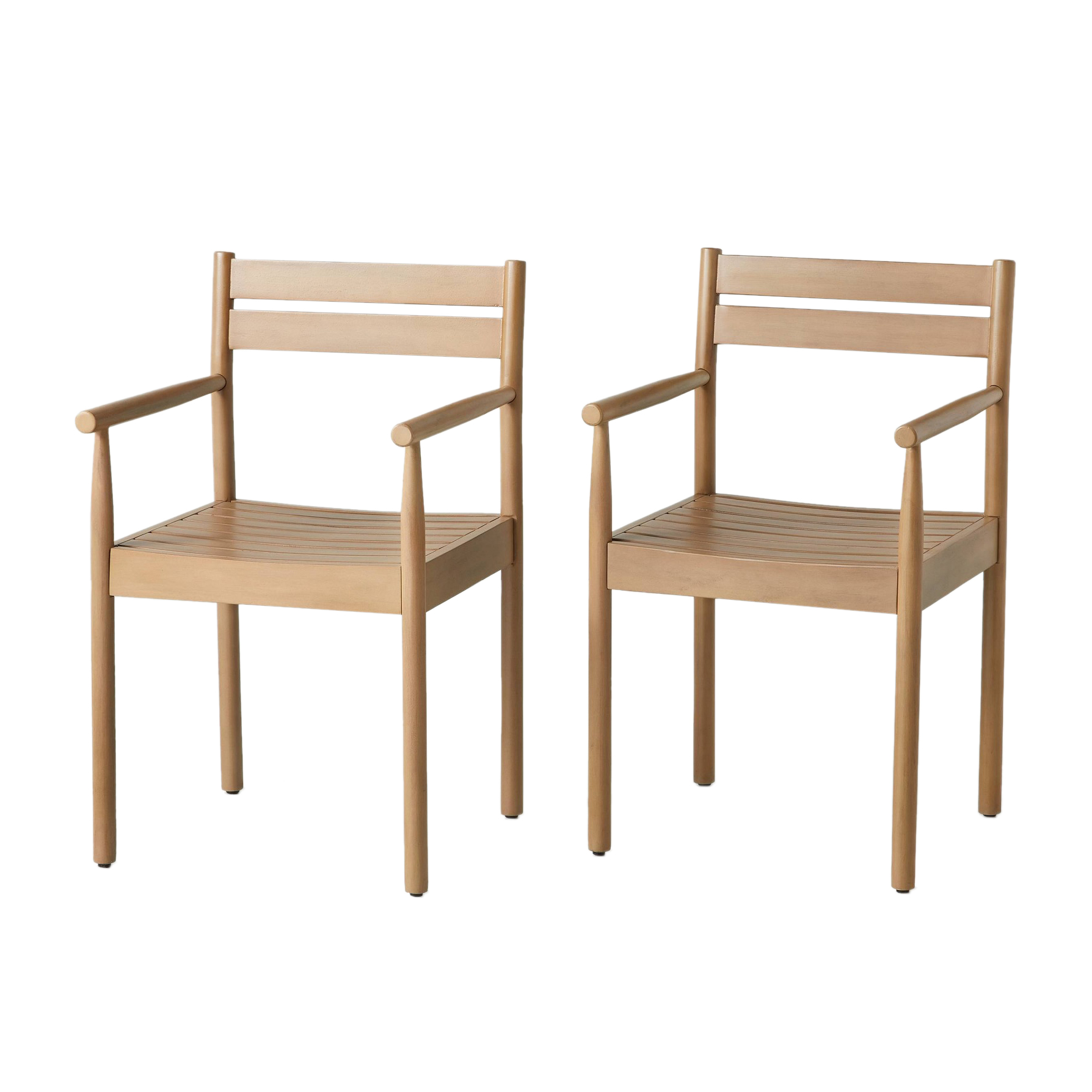 Four Hearth & Hand with Magnolia Outdoor Slat Wood Captain Dining Chairs