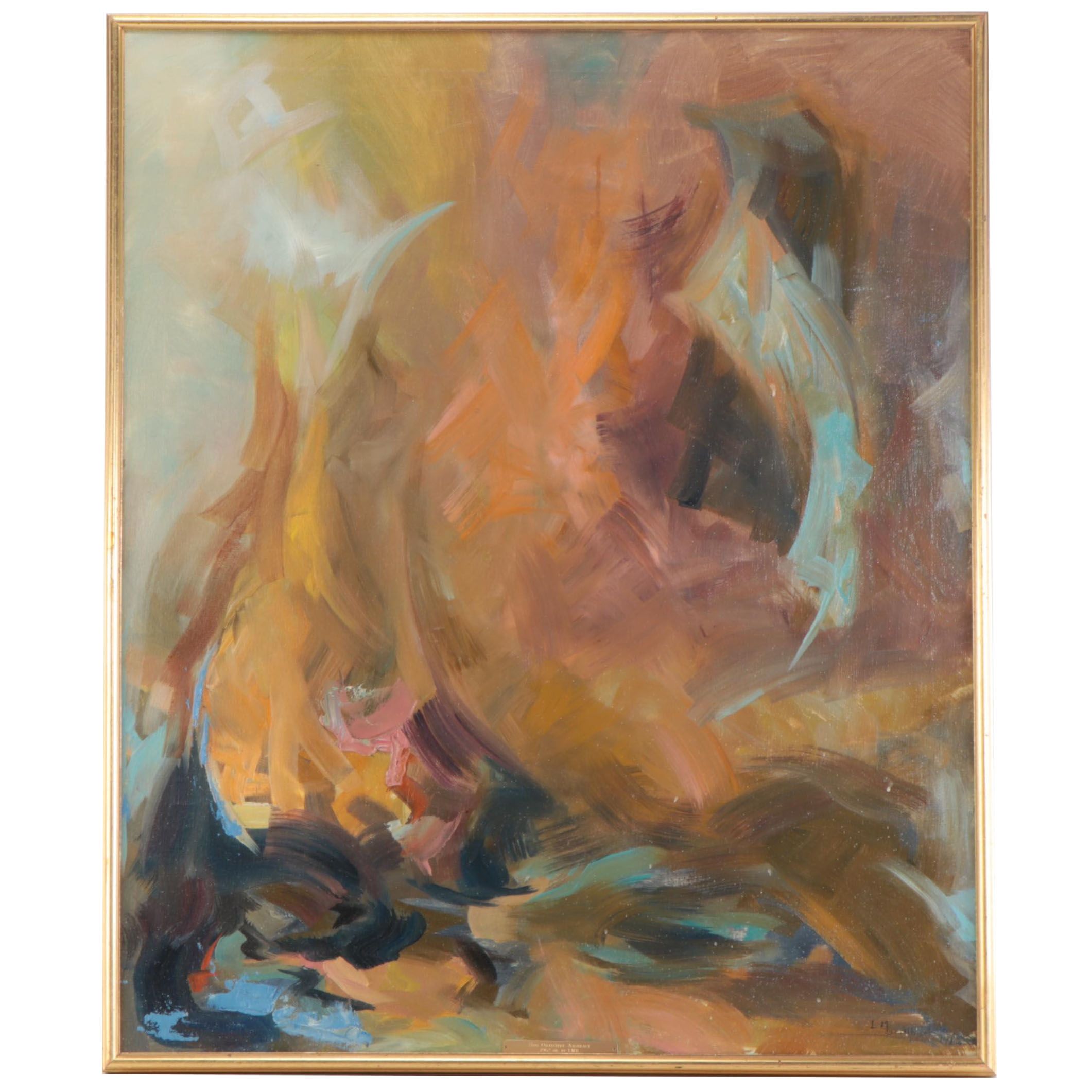 Lena Mae Brillhart Abstract Expressionism Oil Painting, 1962