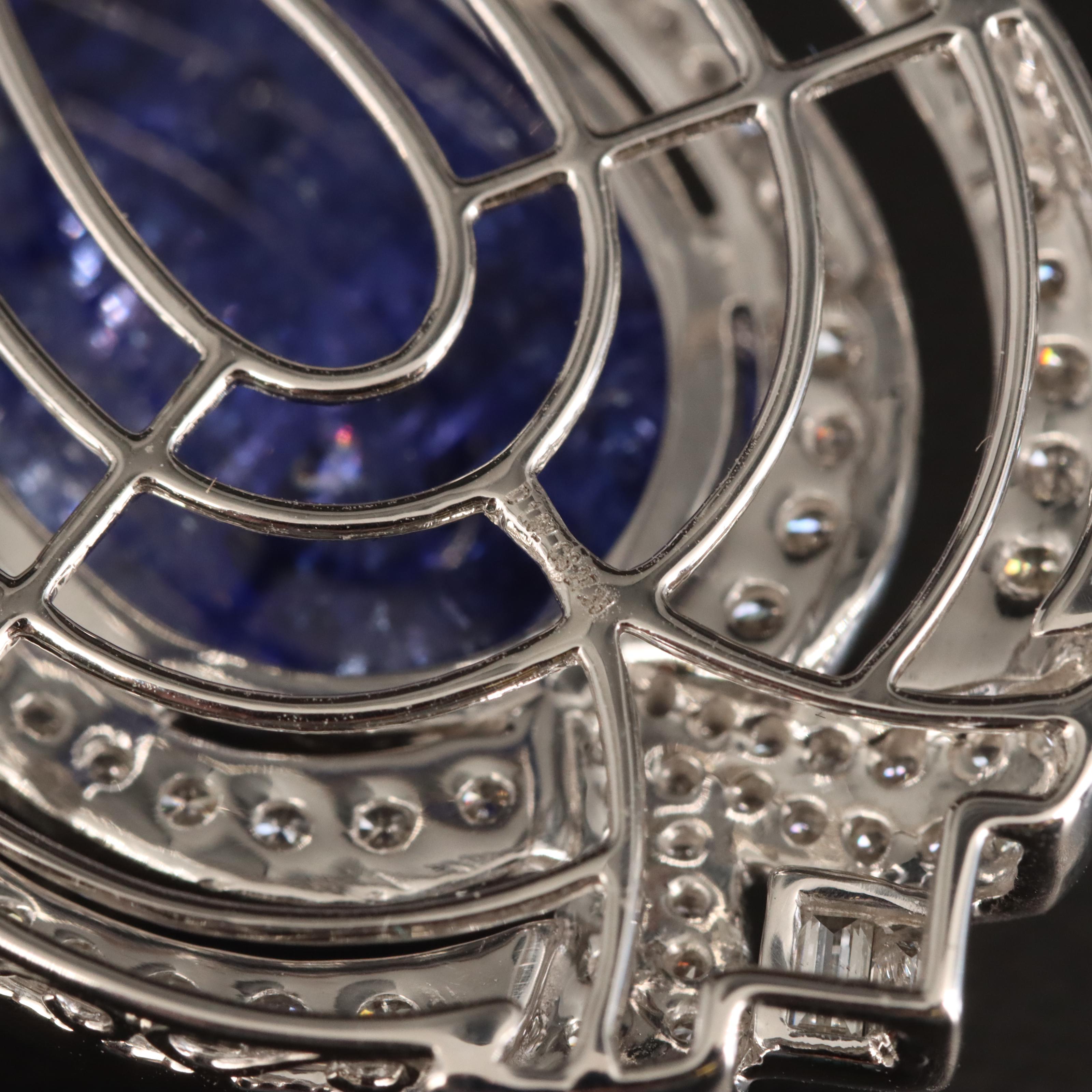 14K 27.33 CT Tanzanite and 1.92 CTW Diamond Pendant Necklace