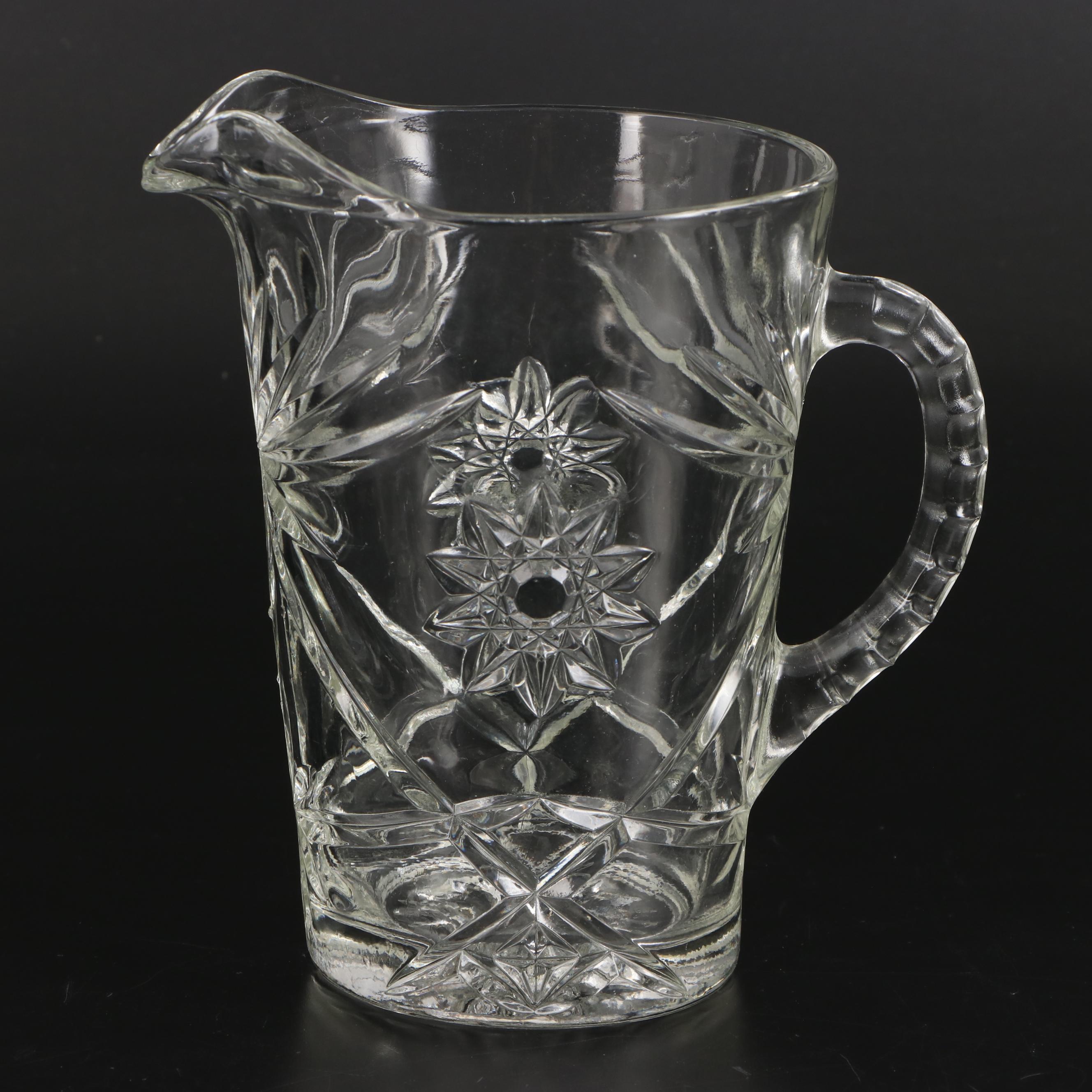 Anchor Hocking "Mayfair" Platter with Green Depression and Glass Tableware