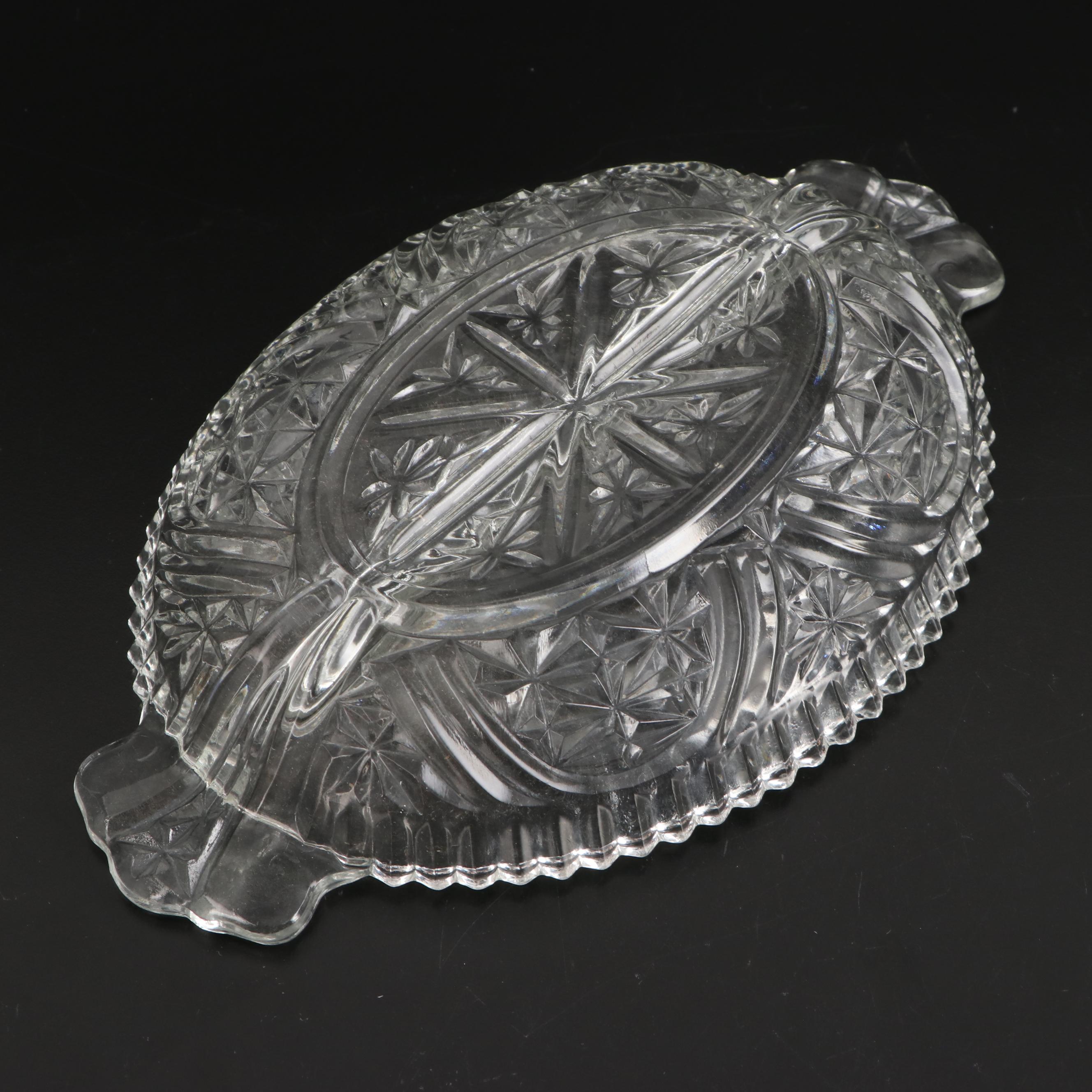 Anchor Hocking "Mayfair" Platter with Green Depression and Glass Tableware