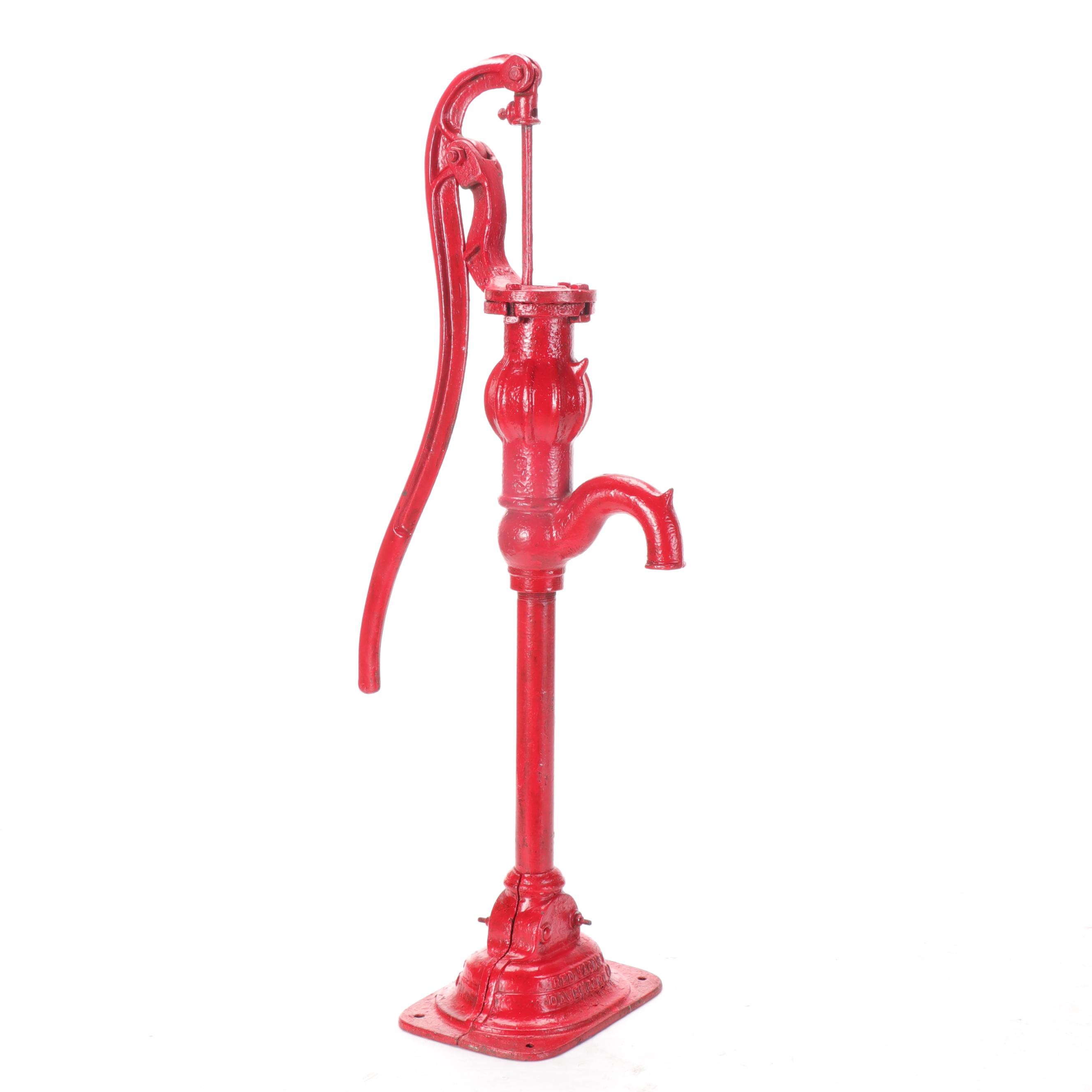 Red Jacket Cast Iron Water Pump, Early 20th Century