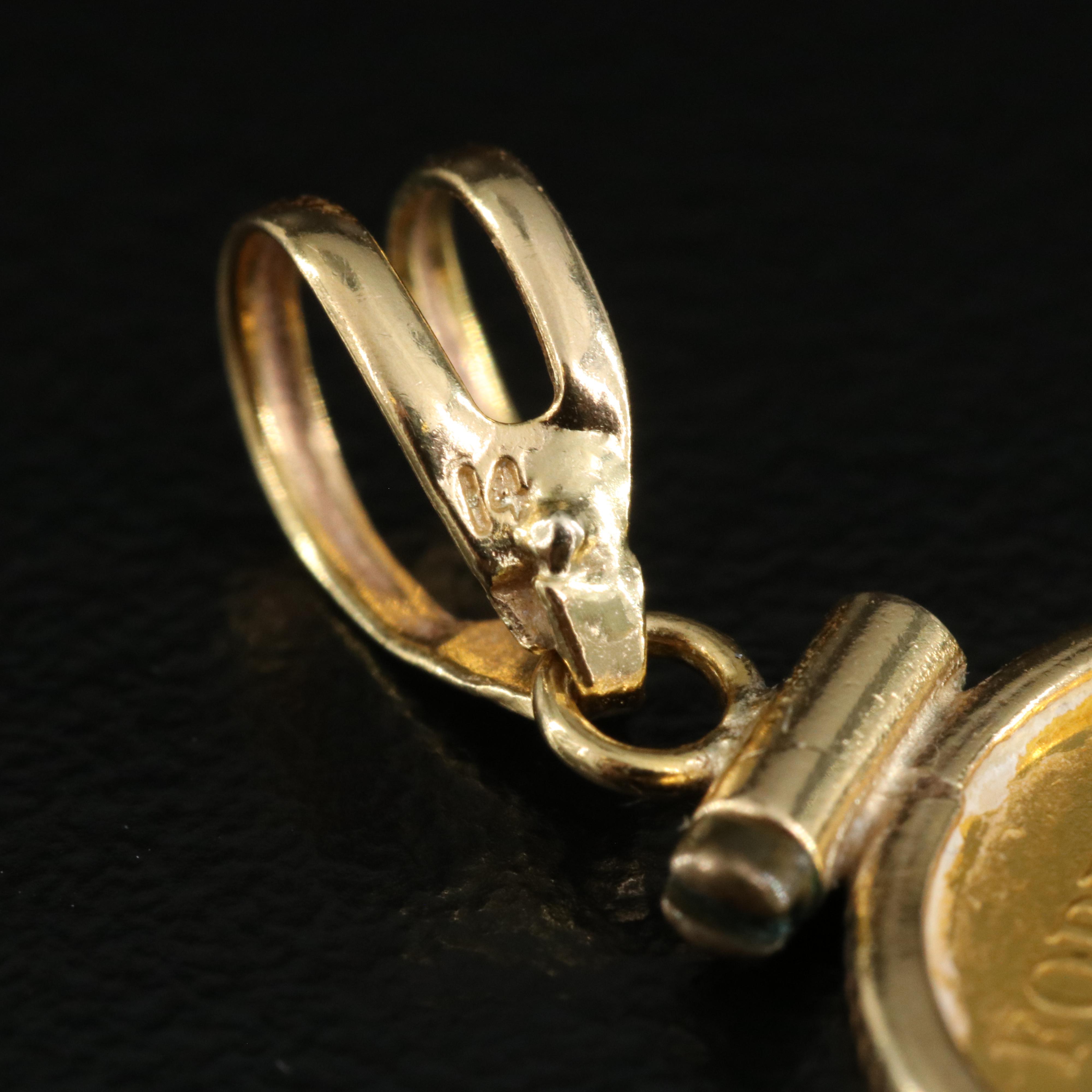 Guardian Angel 1/25 oz. Gold Coin in a 14K Gold Pendant